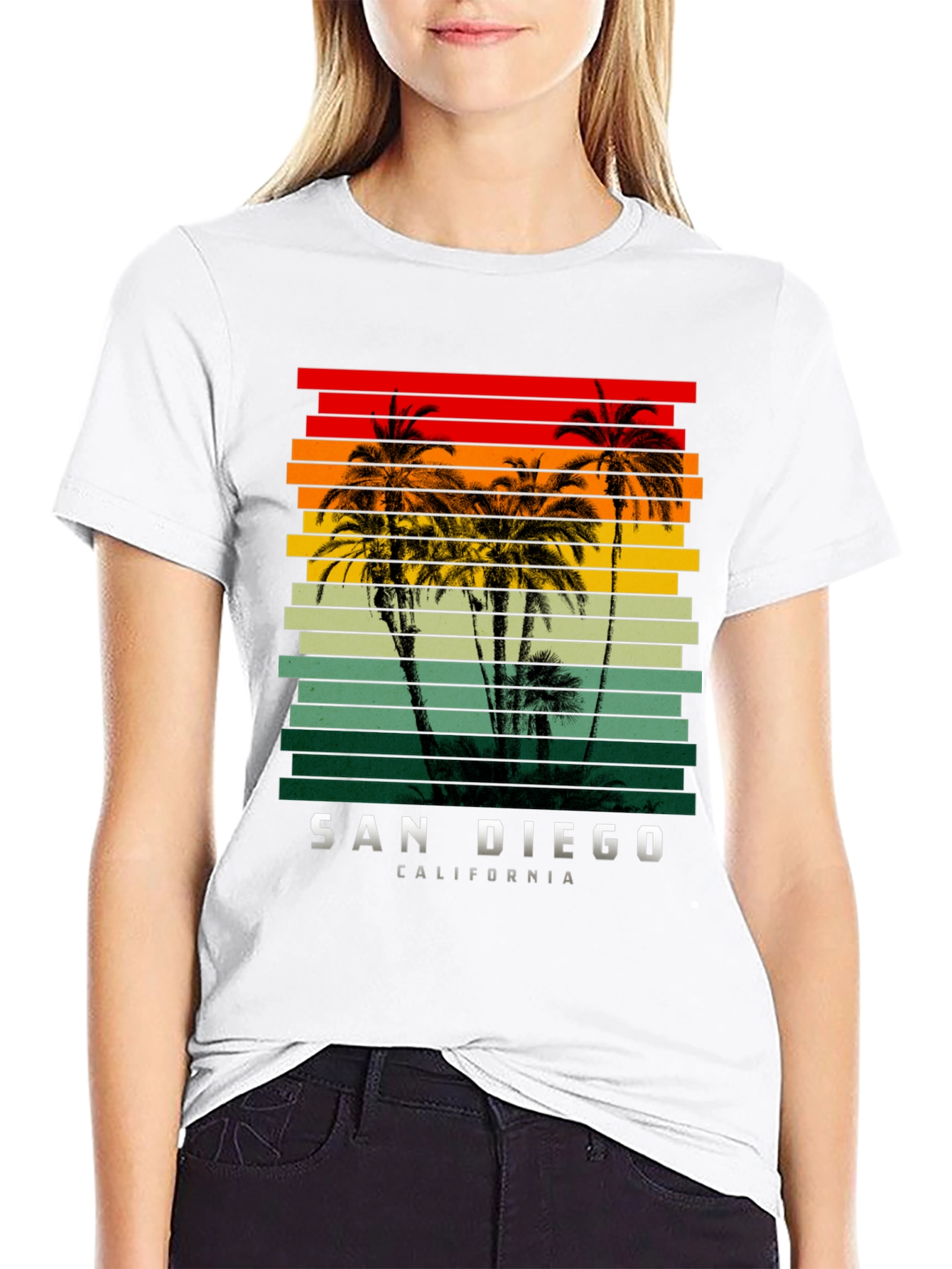 San Diego California Palms Graphic T-Shirt