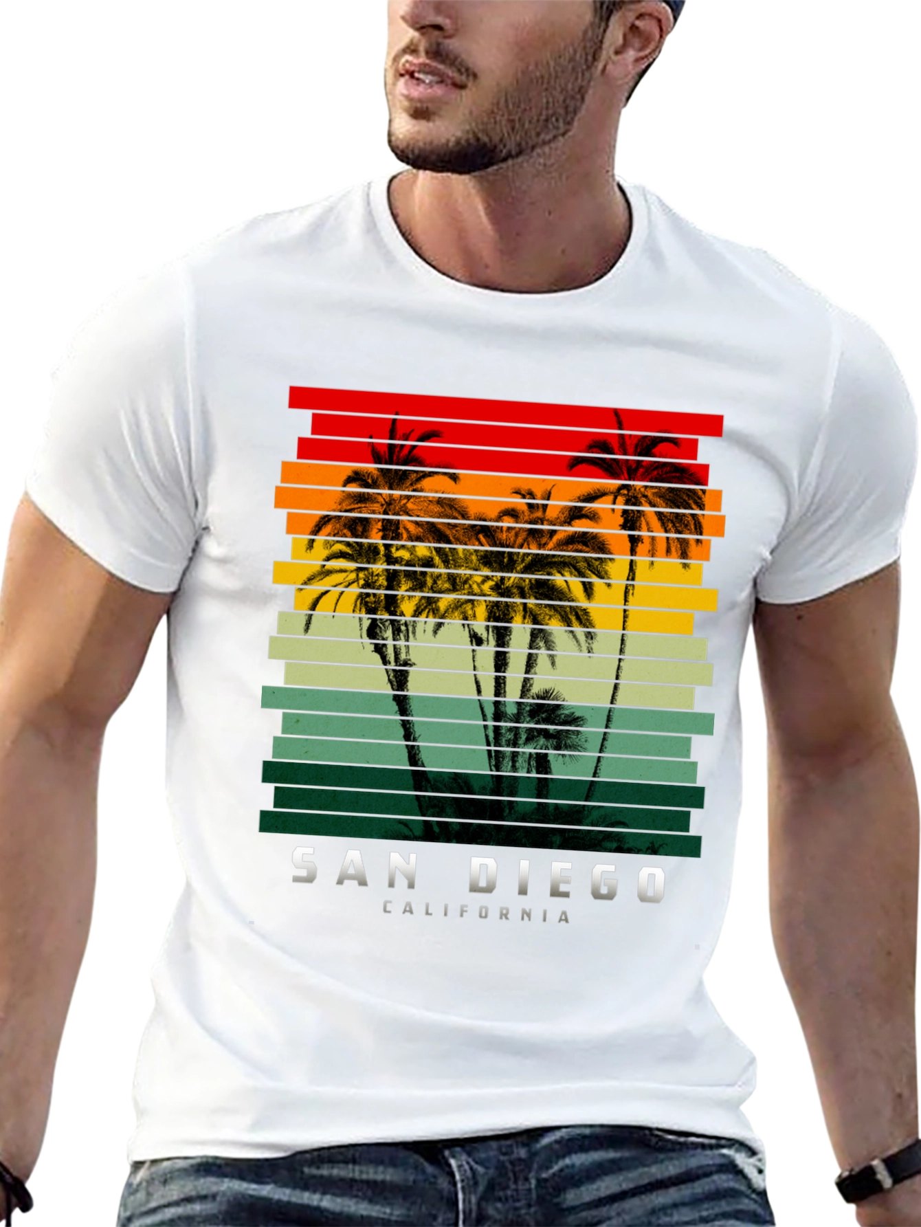San Diego California Palms Graphic T-Shirt