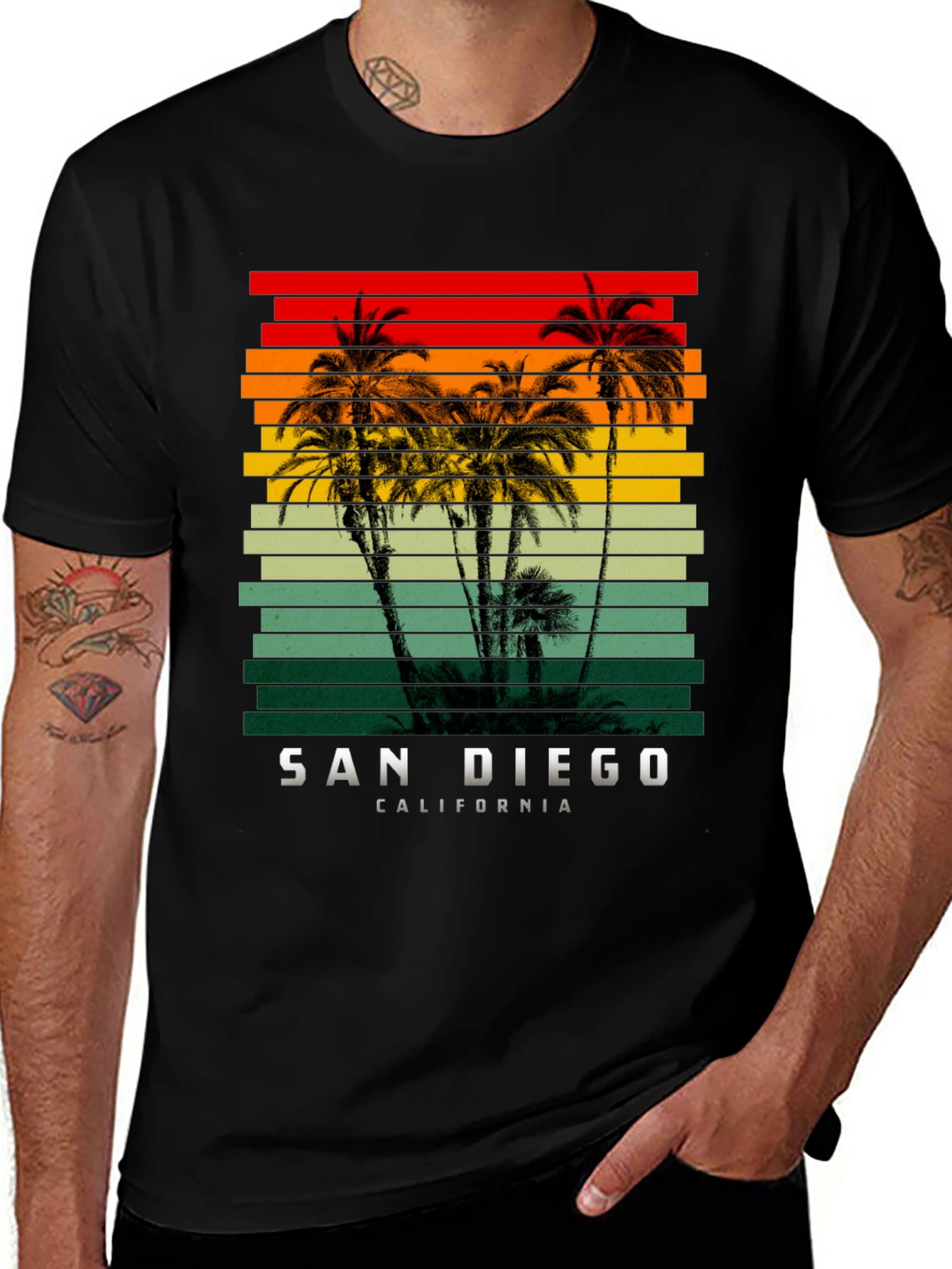 San Diego California Palms Graphic T-Shirt