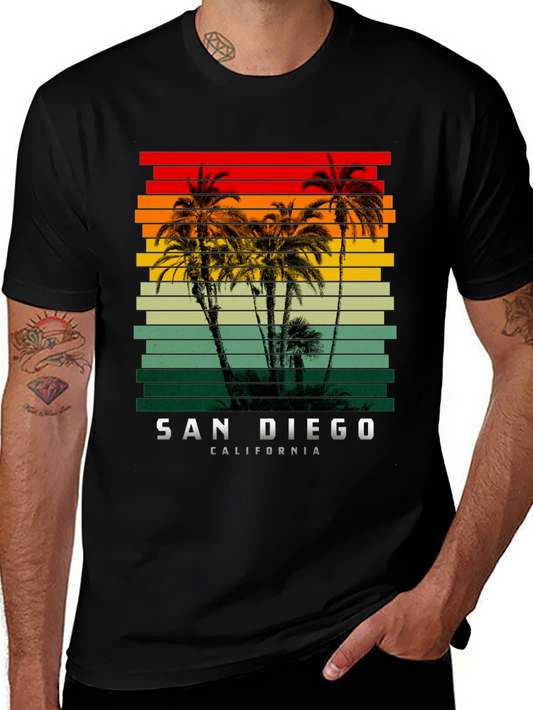San Diego California Palms Graphic T-Shirt