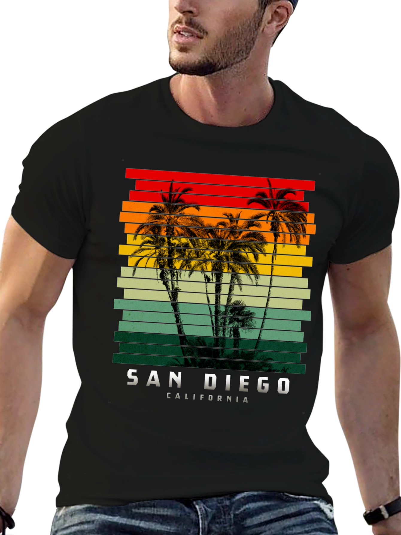 San Diego California Palms Graphic T-Shirt