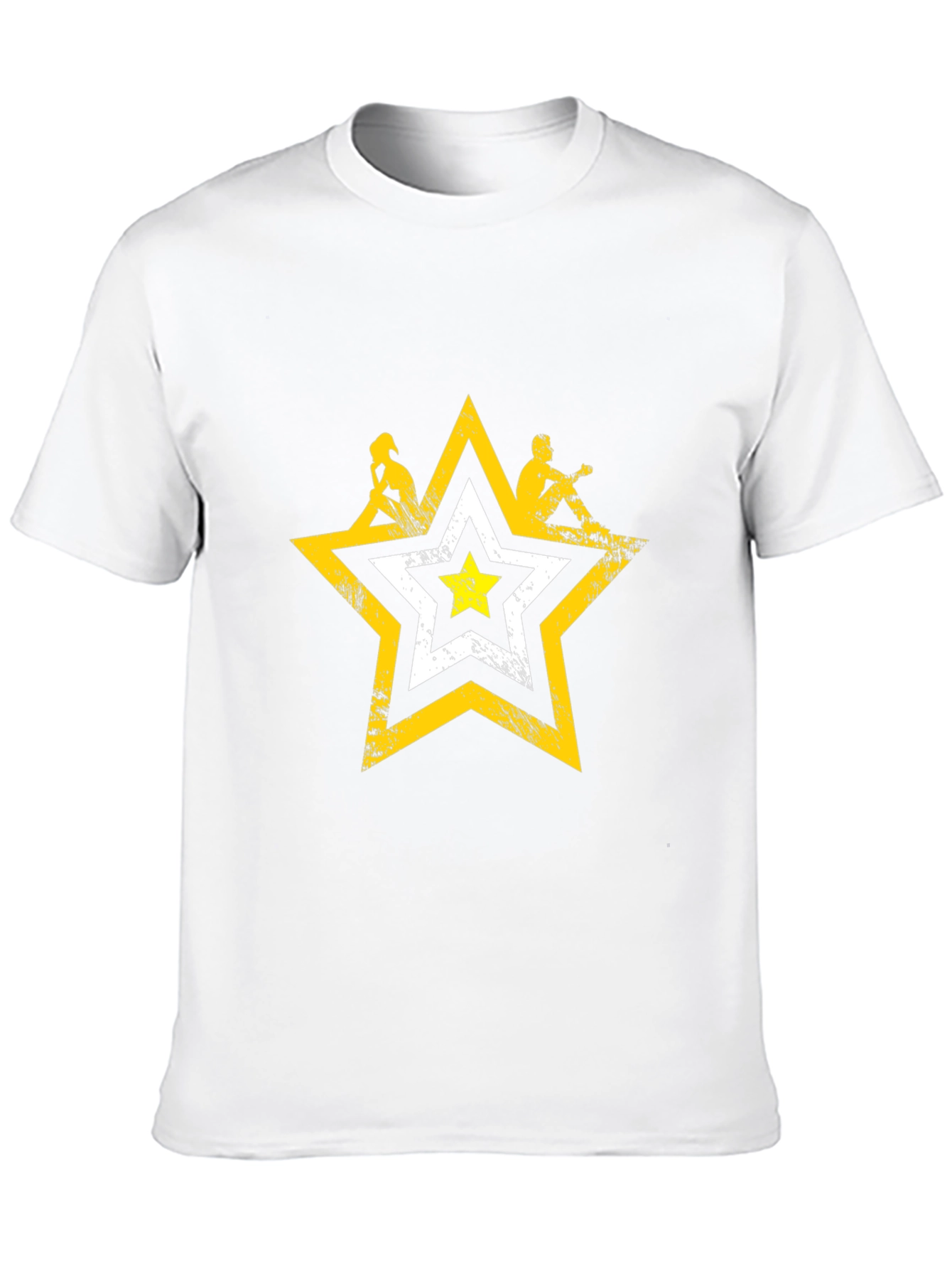 Distressed Star Graphic Tee - Mens Black T-Shirt
