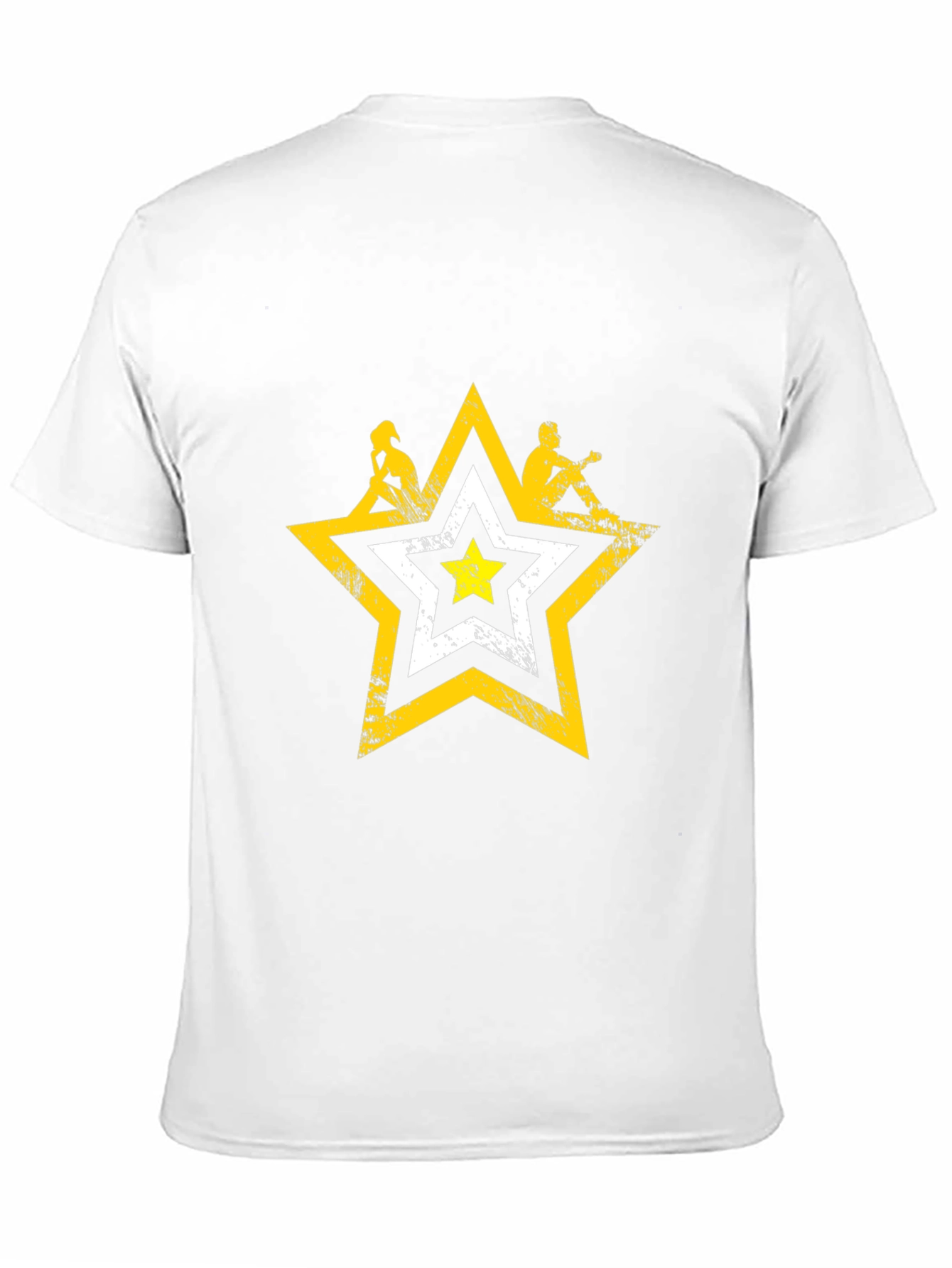 Distressed Star Graphic Tee - Mens Black T-Shirt