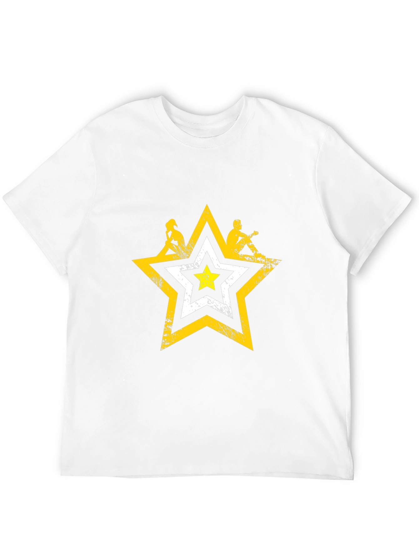 Distressed Star Graphic Tee - Mens Black T-Shirt