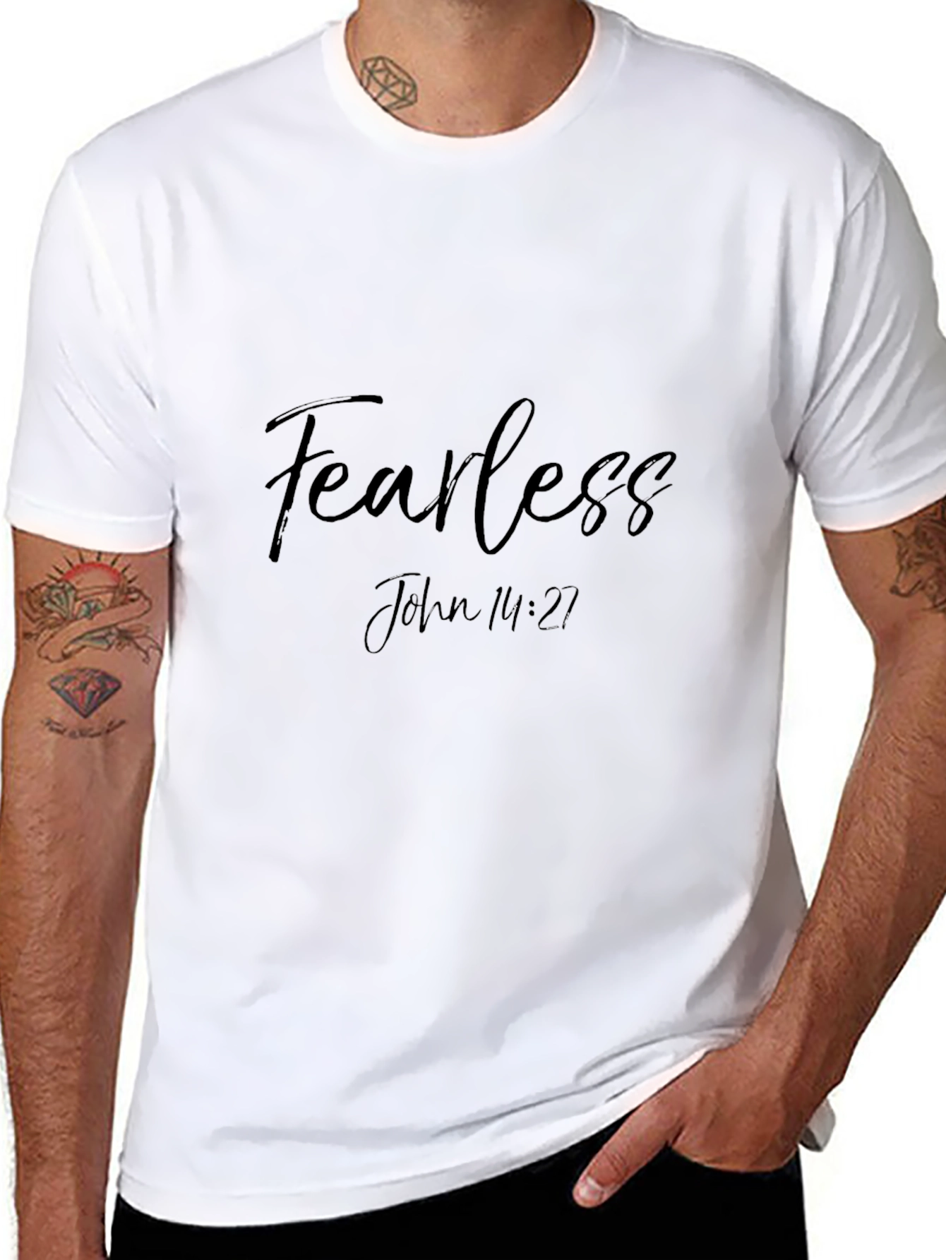 Fearless John 14:27 Black Graphic Tee