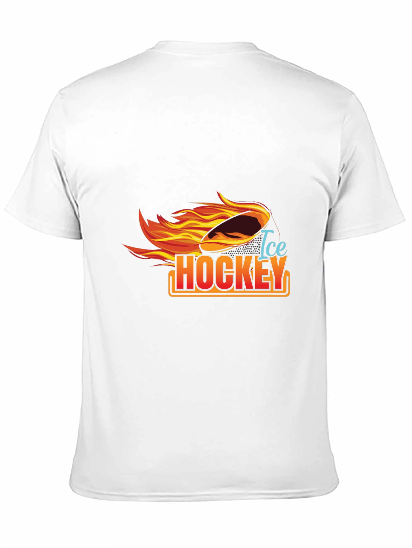 Ice Hockey Flaming Puck Graphic T-Shirt