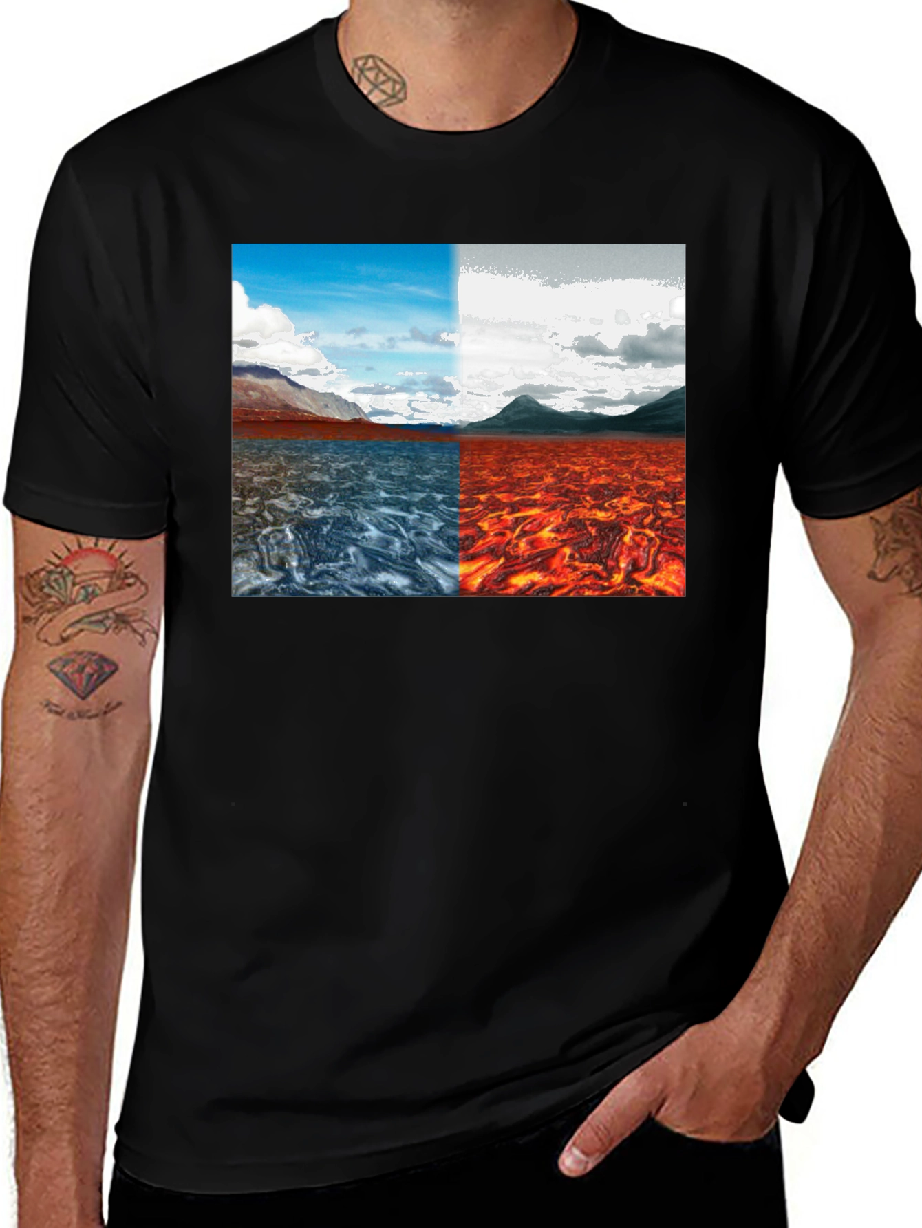 Elemental Lands Graphic T-Shirt - Mens Black Tee