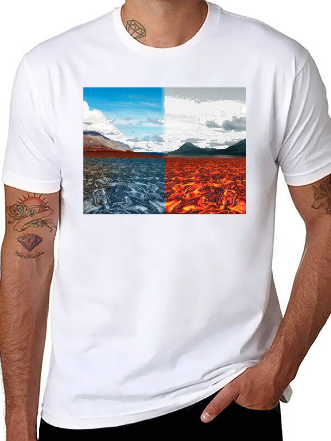 Elemental Lands Graphic T-Shirt - Mens Black Tee
