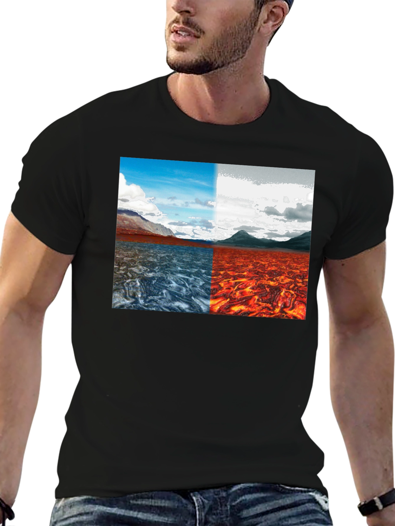 Elemental Lands Graphic T-Shirt - Mens Black Tee