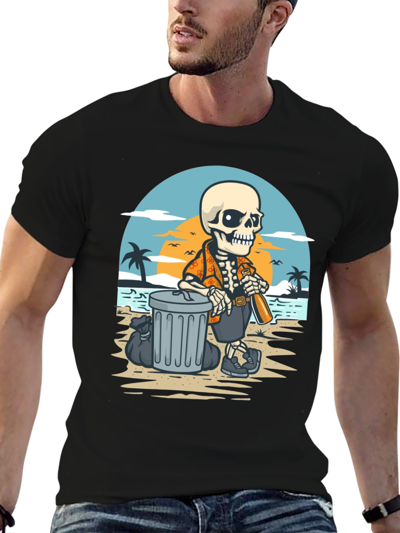 Beach Skeleton T-Shirt - Clean Up Crew