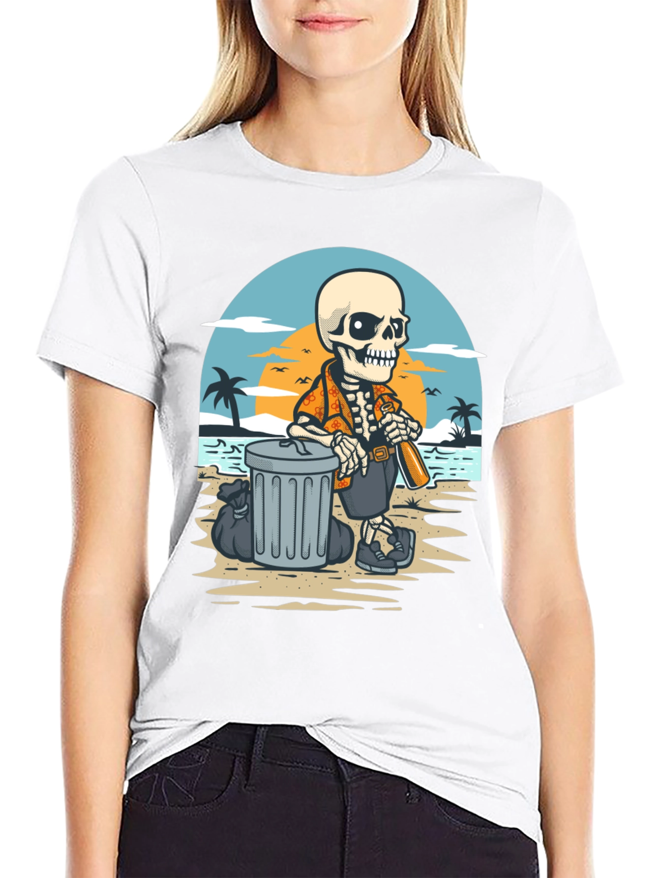 Beach Skeleton T-Shirt - Clean Up Crew