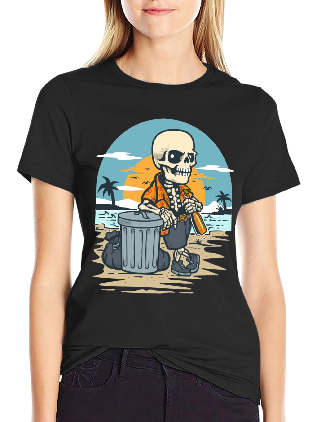 Beach Skeleton T-Shirt - Clean Up Crew