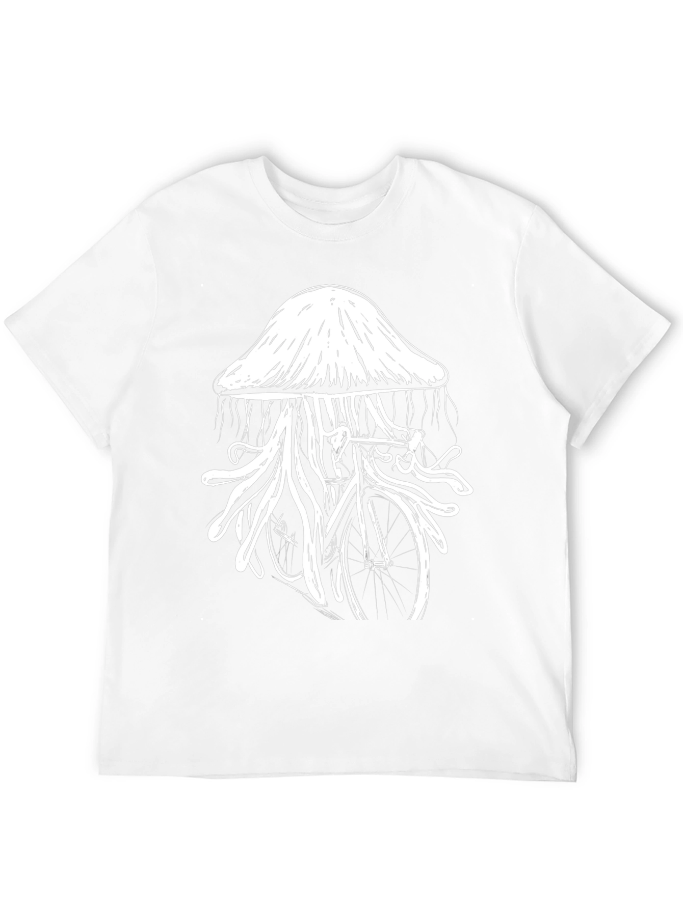 Jellyfish Bicycle Graphic T-Shirt - Unique Black Tee