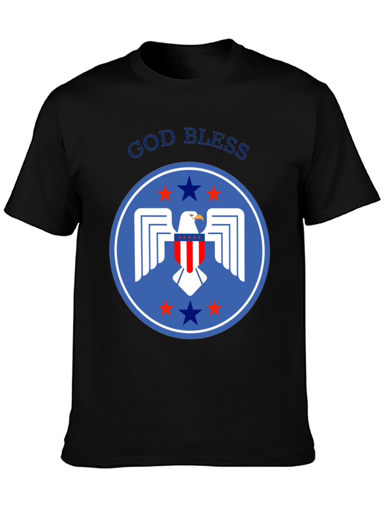 Patriotic Eagle Graphic T-Shirt - God Bless America