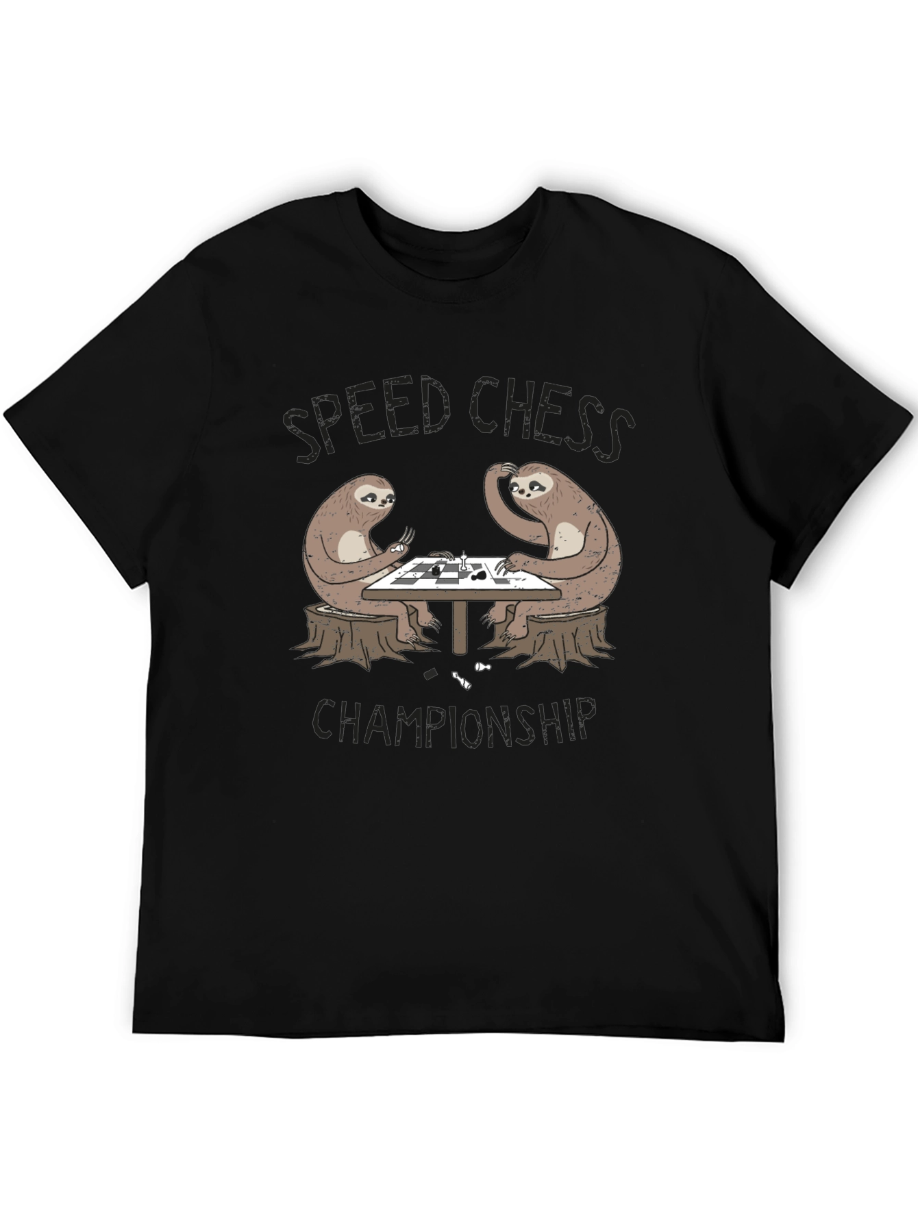 Sloth Speed Chess Championship Graphic T-Shirt