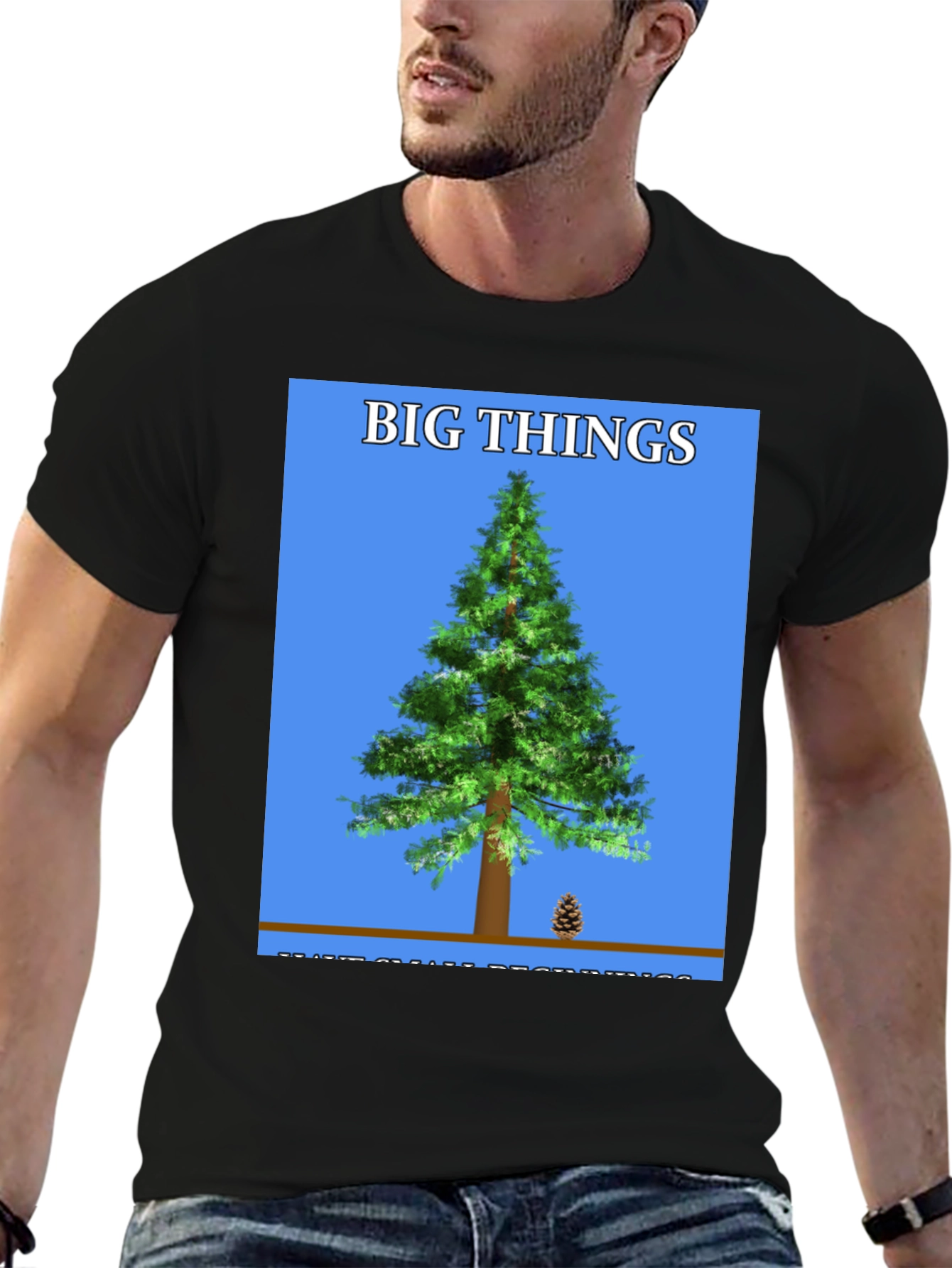 Big Things Tree Graphic Tee - Black