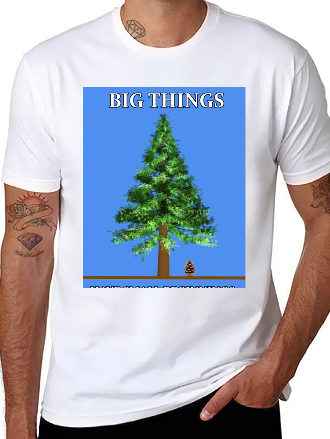 Big Things Tree Graphic Tee - Black