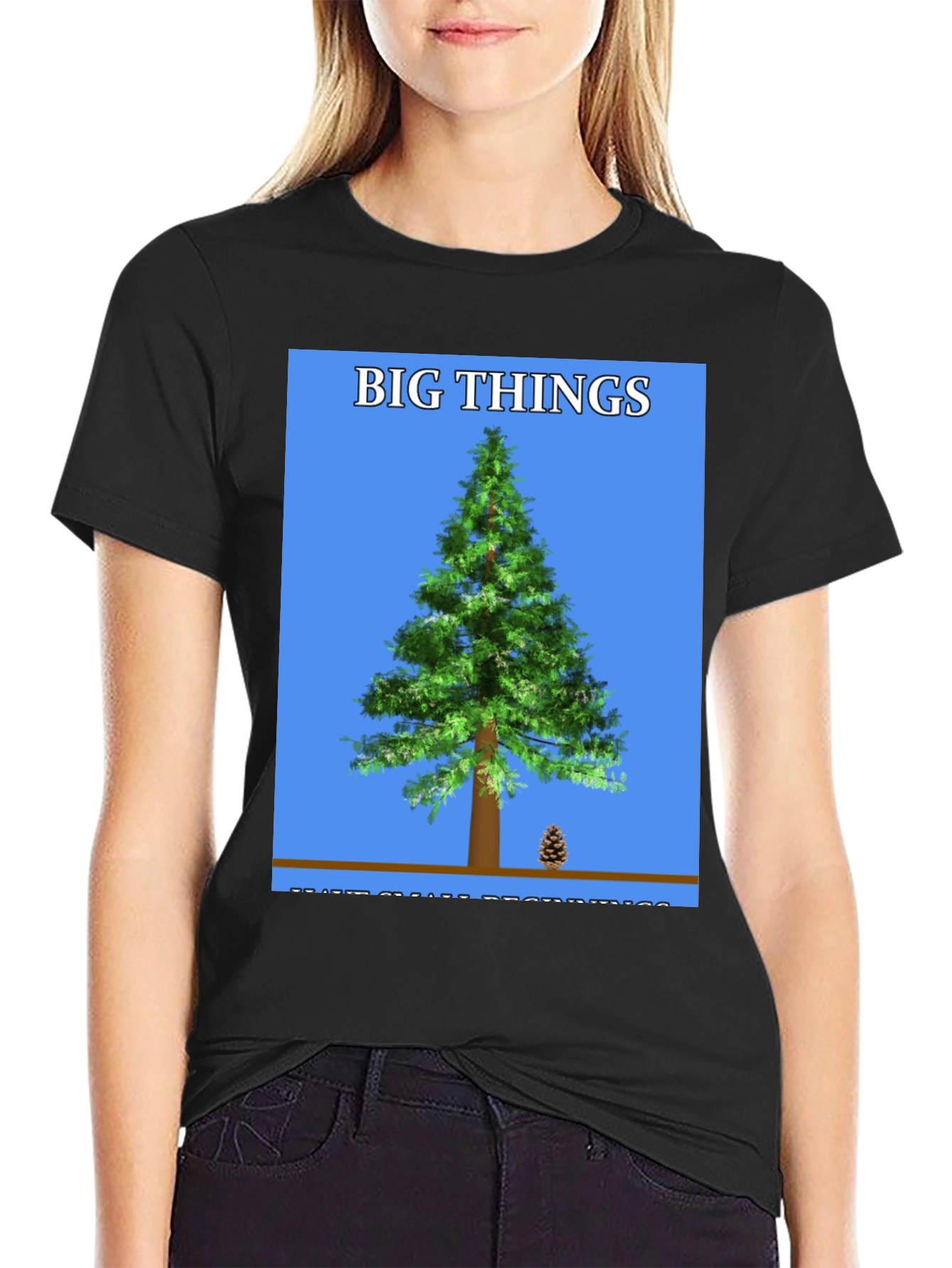 Big Things Tree Graphic Tee - Black