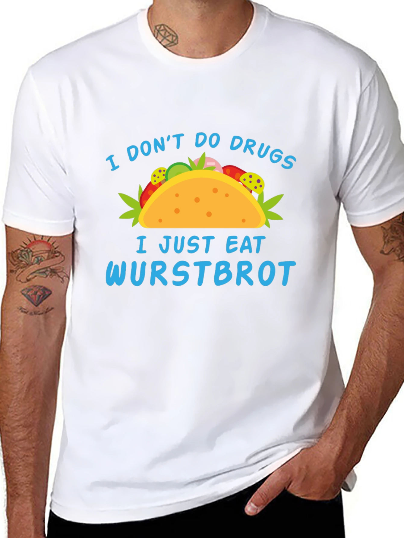 Funny Wurstbrot T-Shirt - I Dont Do Drugs Tee