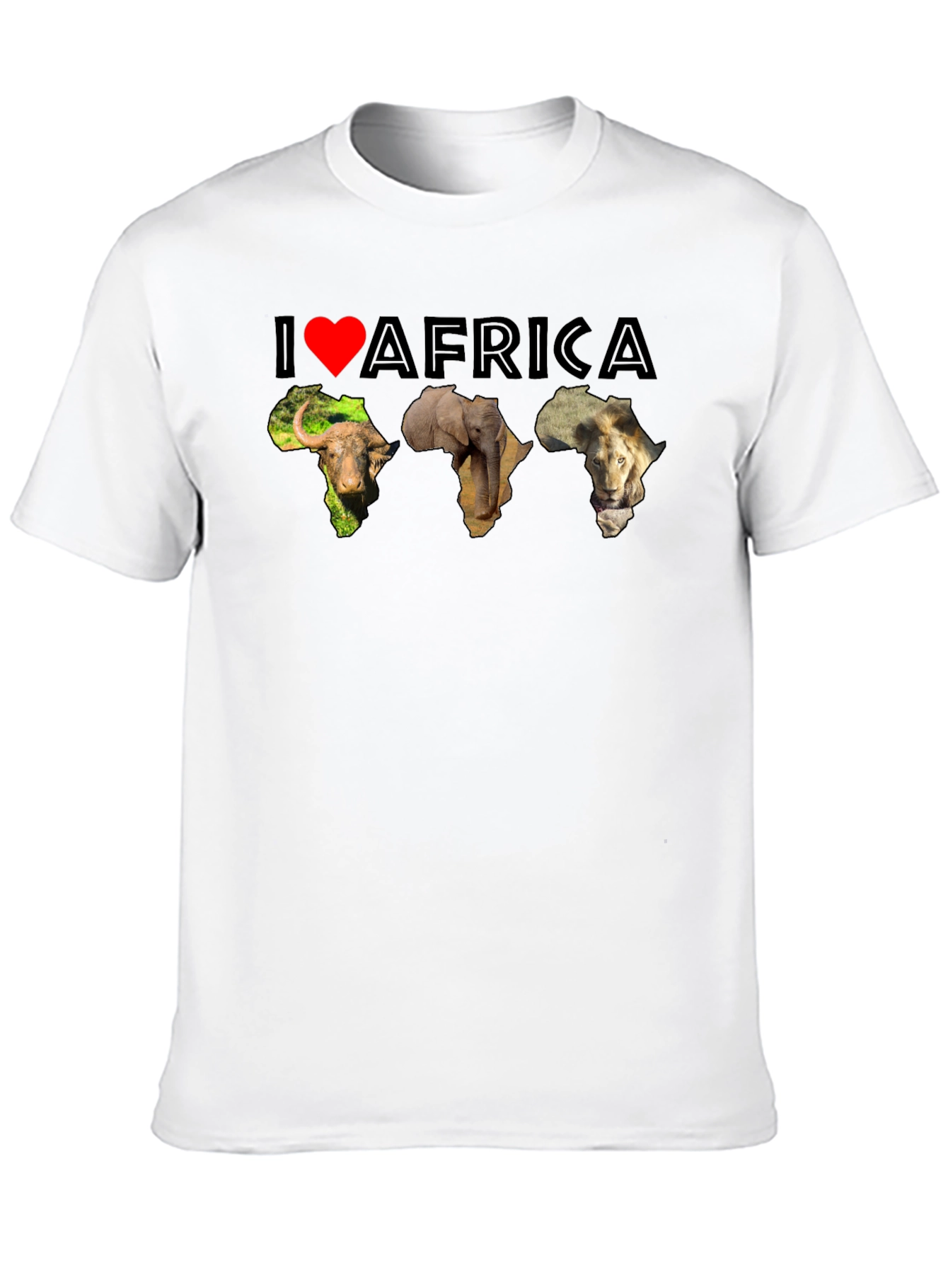 I Love Africa Graphic Tee | Black Cotton T-Shirt
