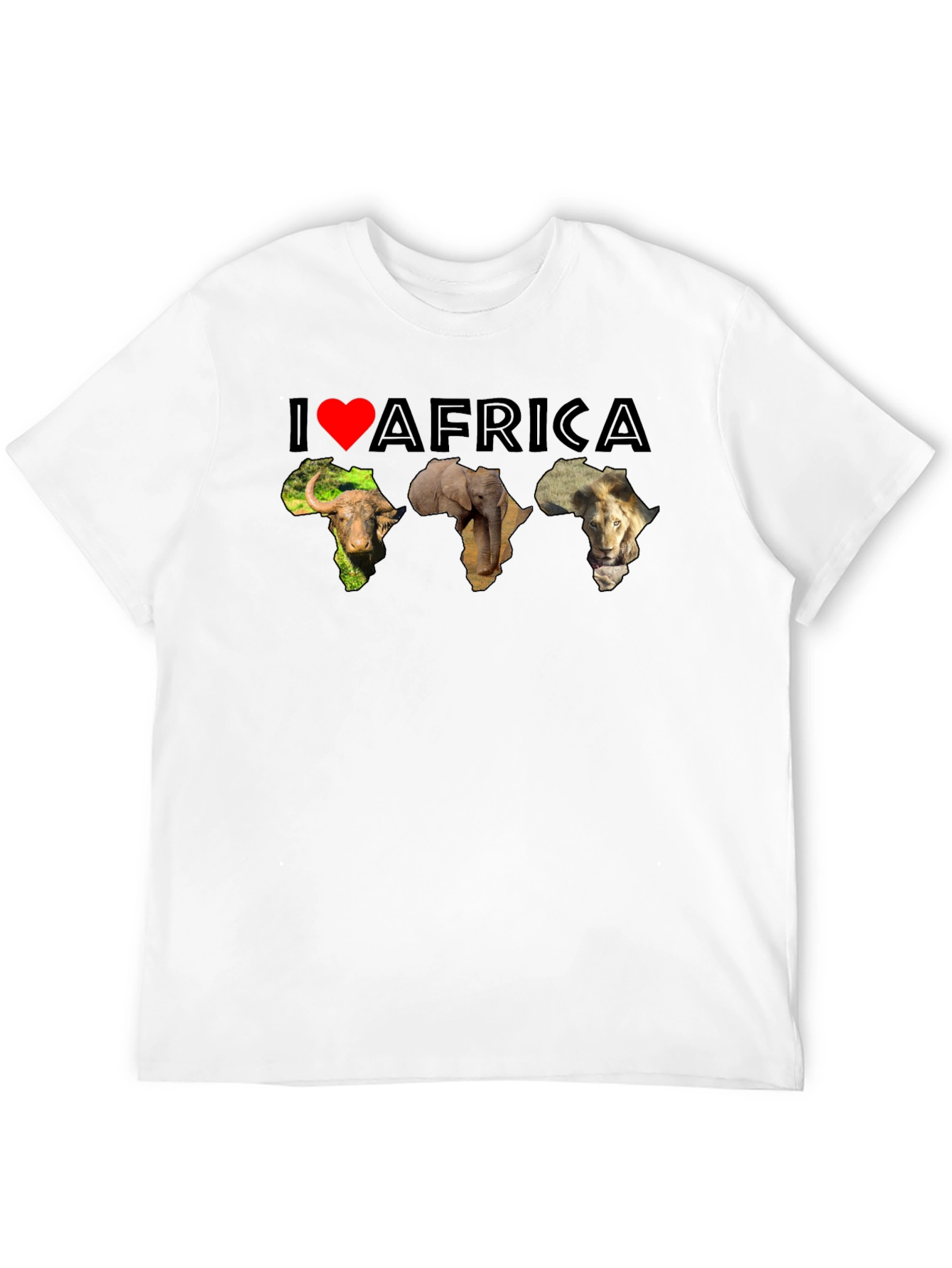 I Love Africa Graphic Tee | Black Cotton T-Shirt