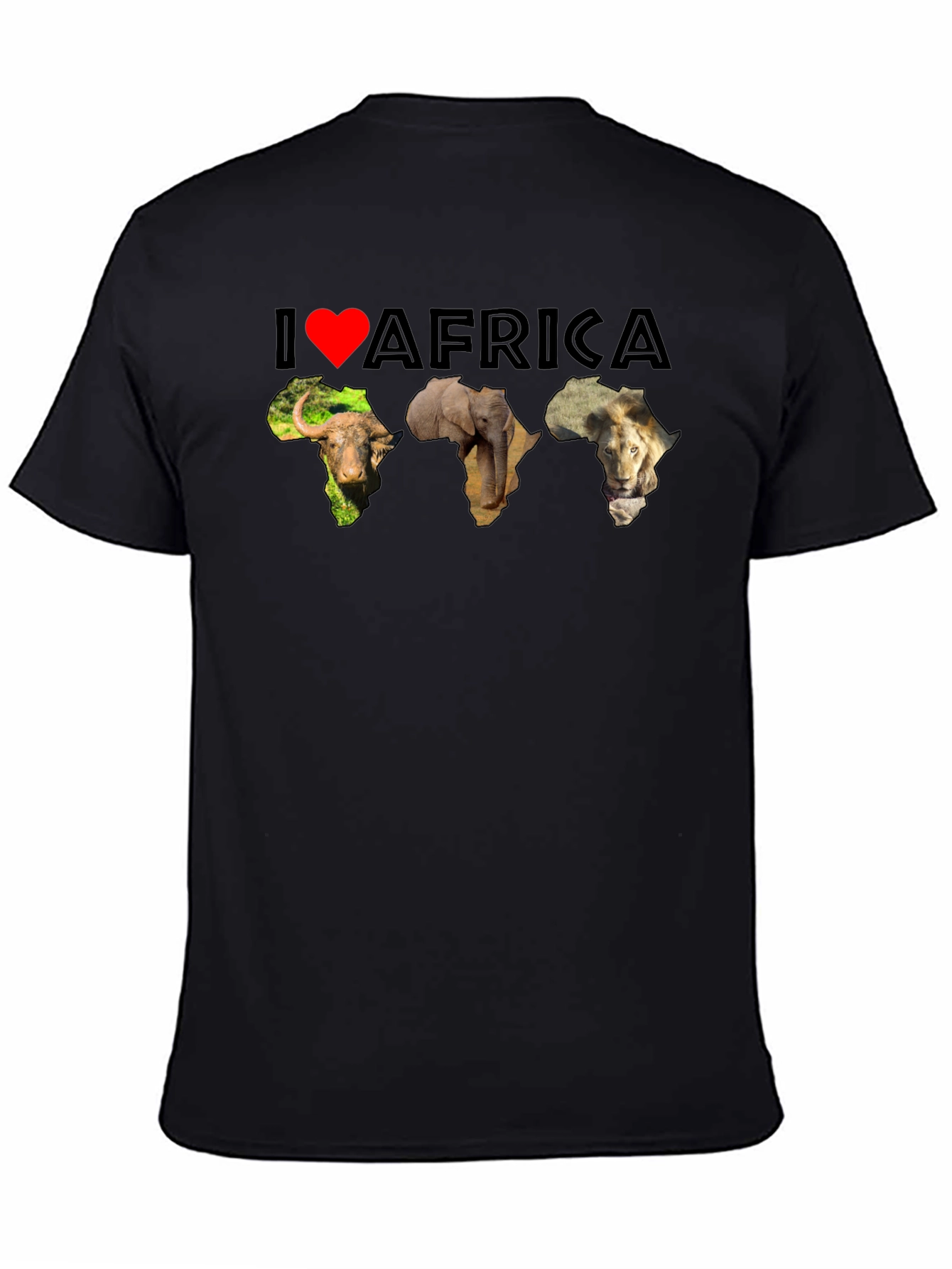 I Love Africa Graphic Tee | Black Cotton T-Shirt