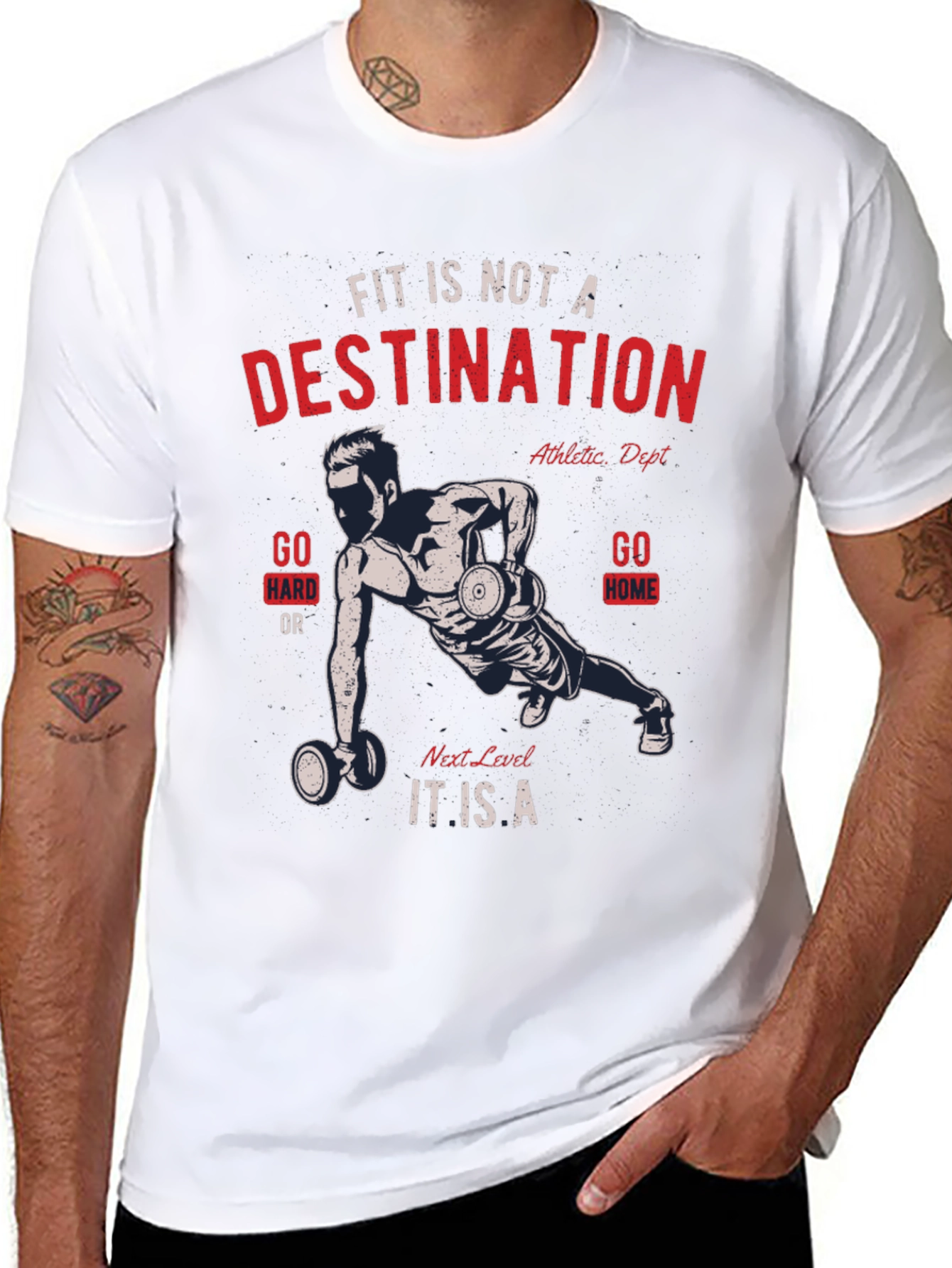 Motivational Fitness T-Shirt - Fit Is Not a Destination
