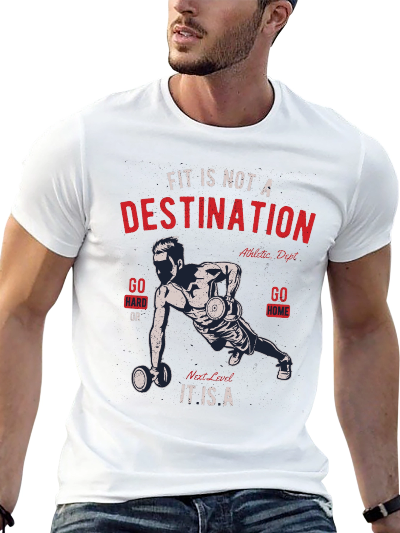 Motivational Fitness T-Shirt - Fit Is Not a Destination