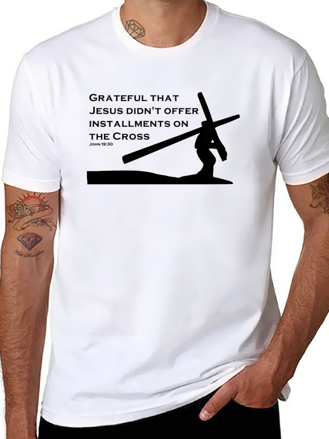 Grateful Jesus Cross Black T-Shirt