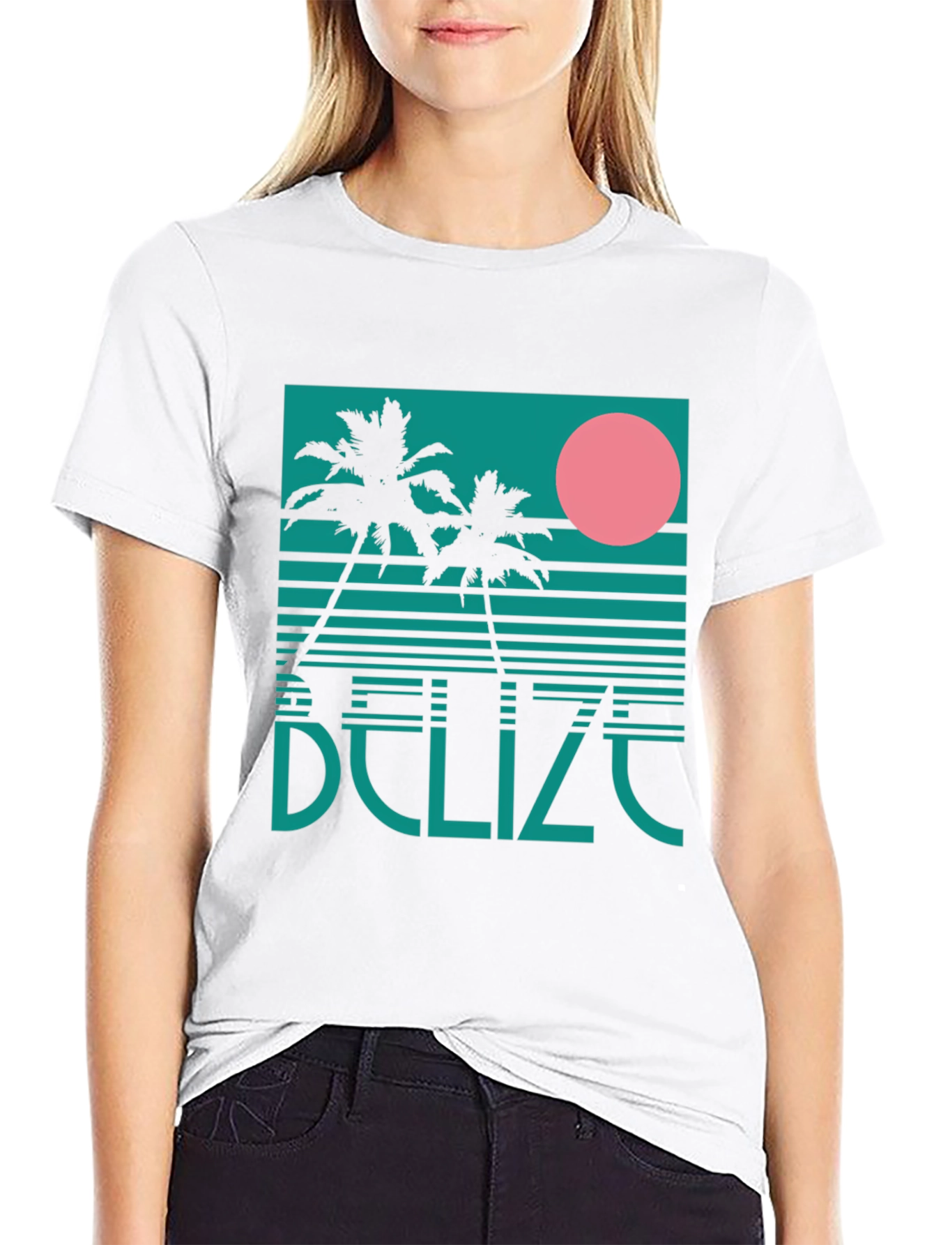 Belize Retro Palm Tree Graphic T-Shirt