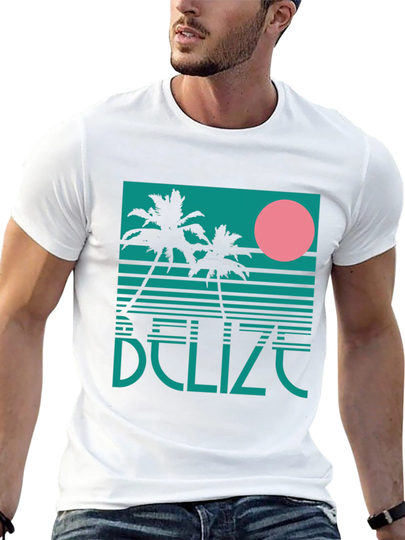 Belize Retro Palm Tree Graphic T-Shirt