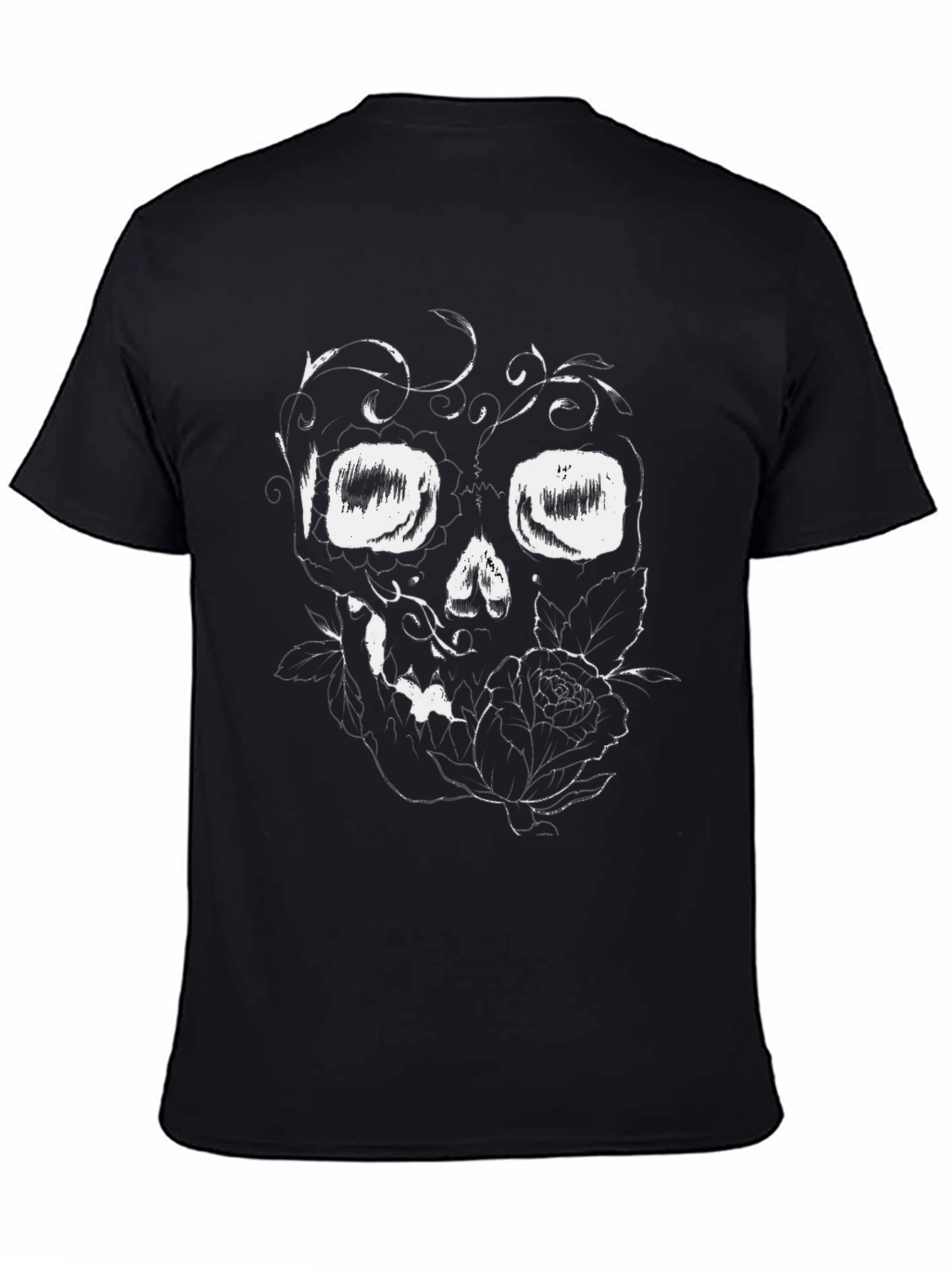 Skull & Rose Graphic T-Shirt - Stylish Mens Tee