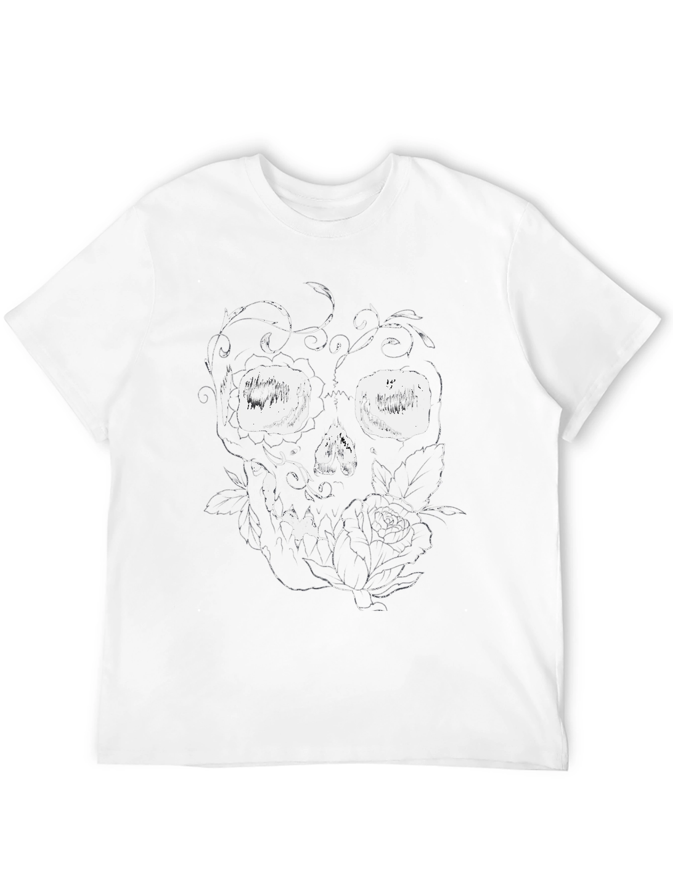 Skull & Rose Graphic T-Shirt - Stylish Mens Tee