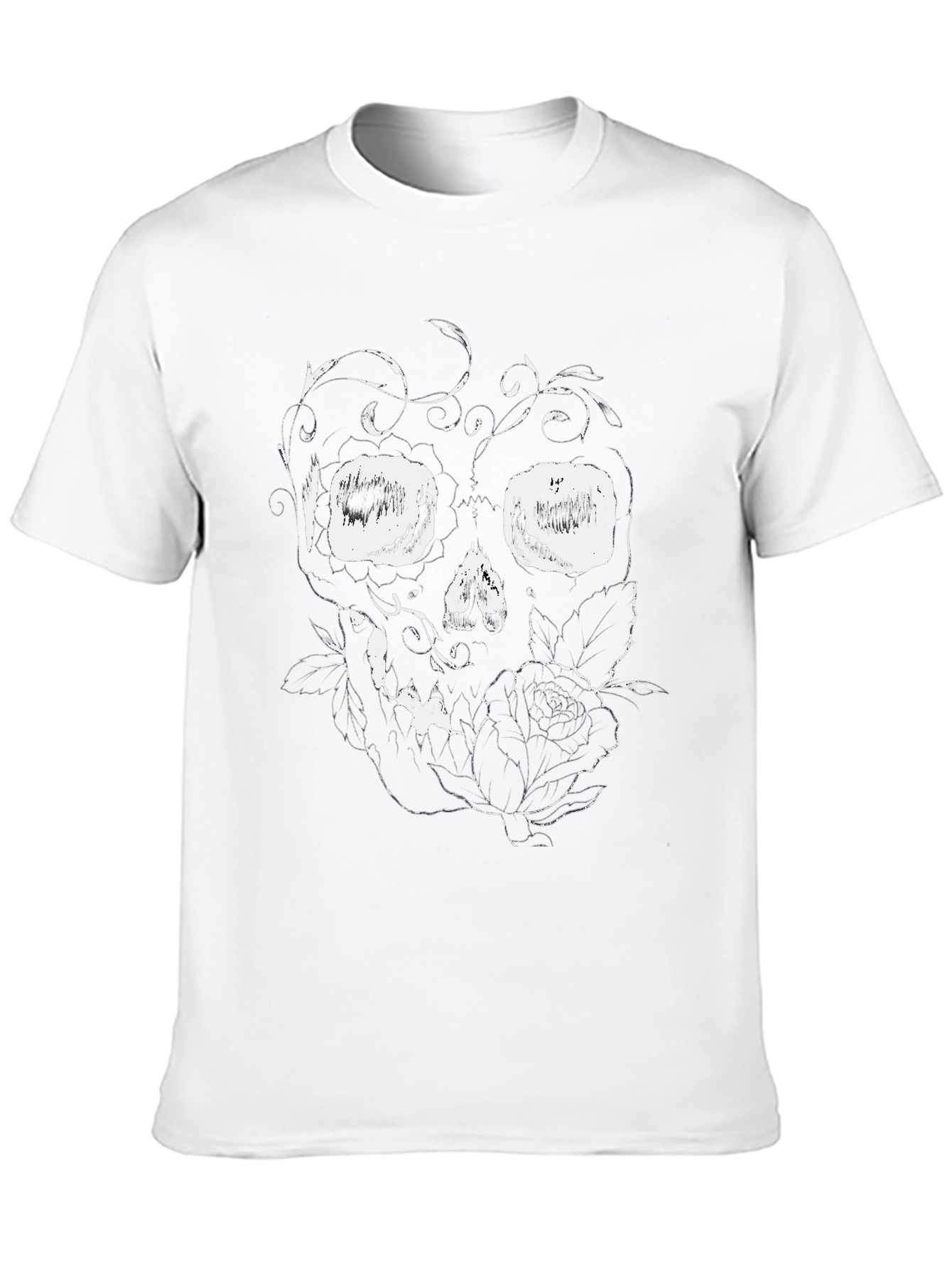 Skull & Rose Graphic T-Shirt - Stylish Mens Tee