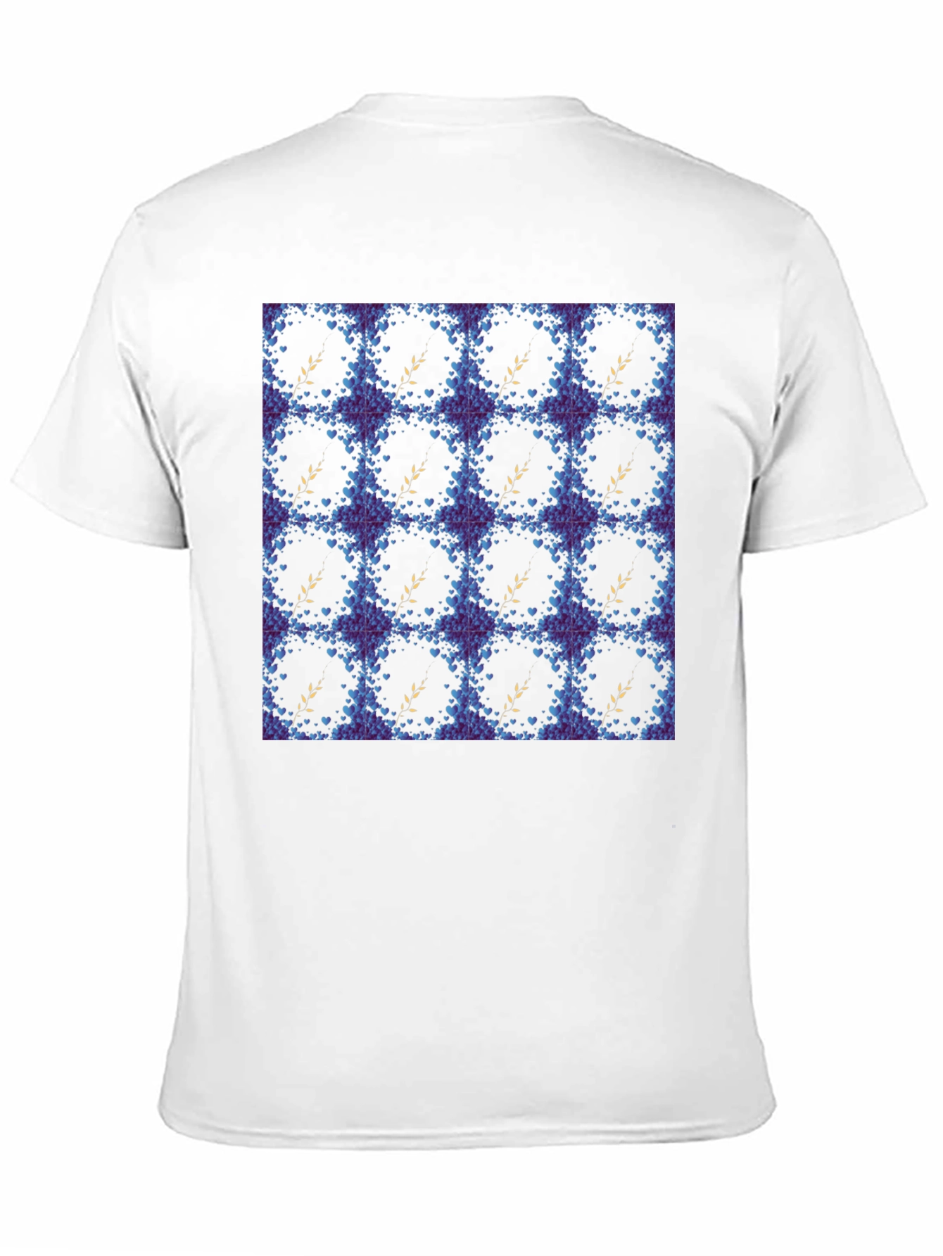 Floral Wreath Pattern Black T-Shirt