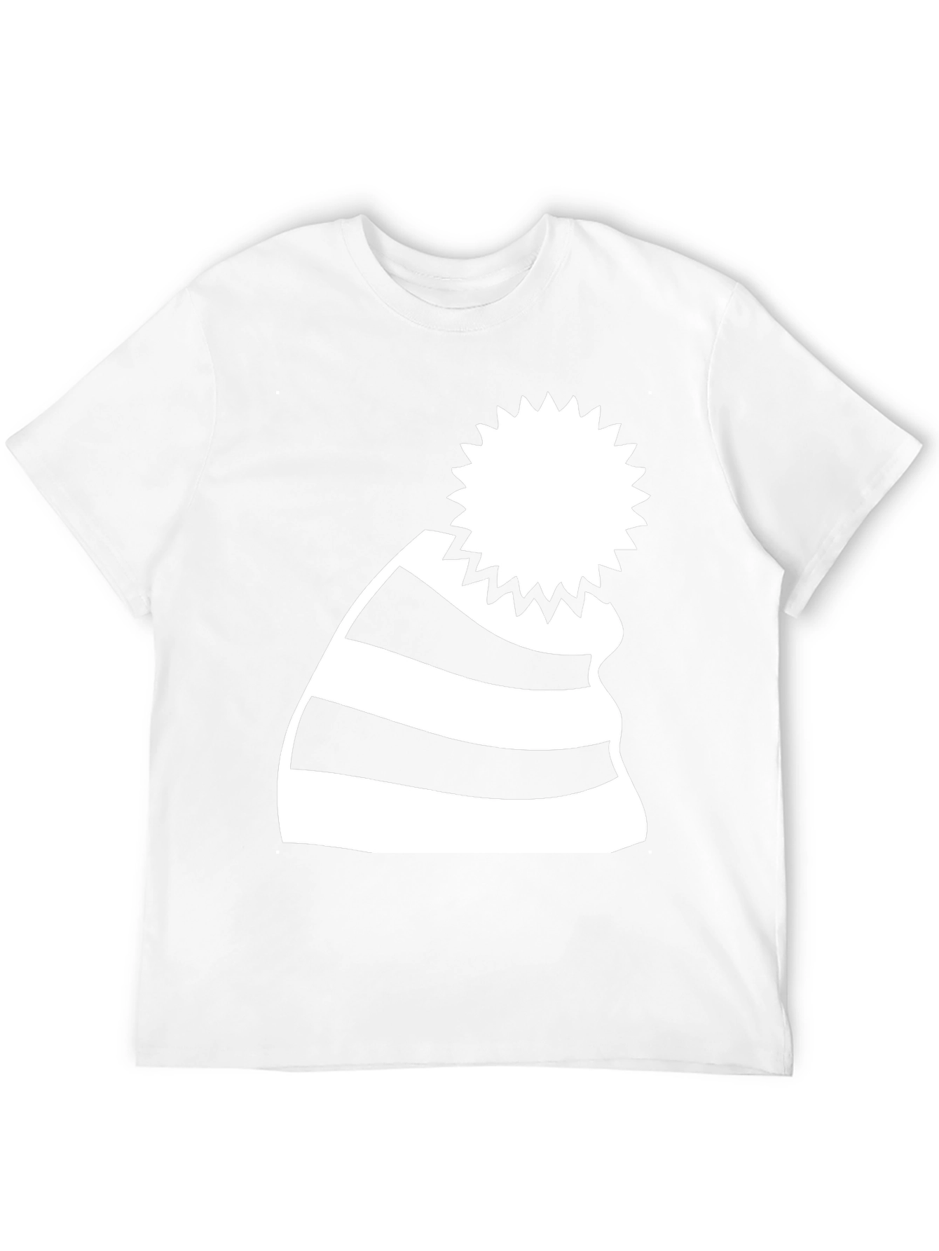 Striped Beanie Graphic Tee - Casual Comfort