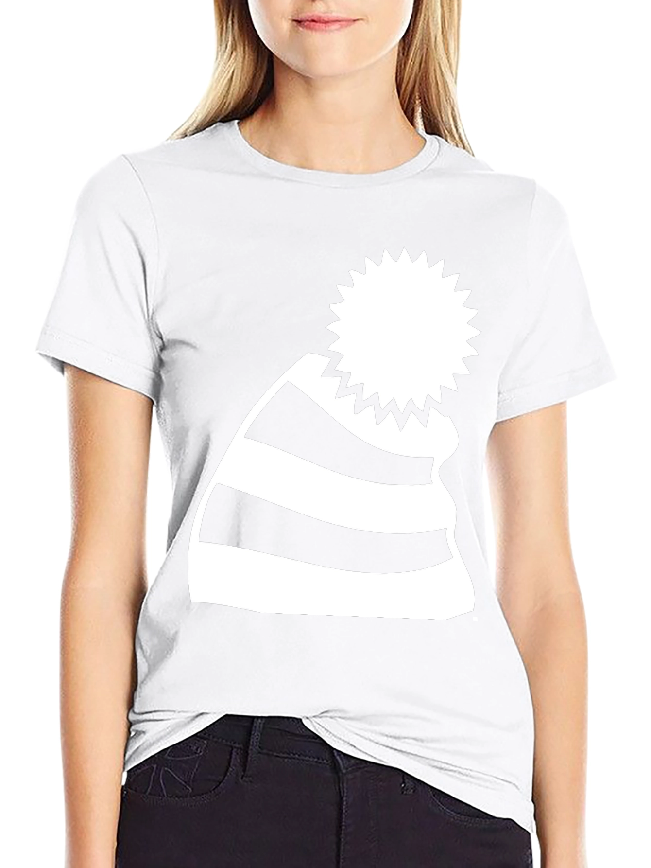 Striped Beanie Graphic Tee - Casual Comfort