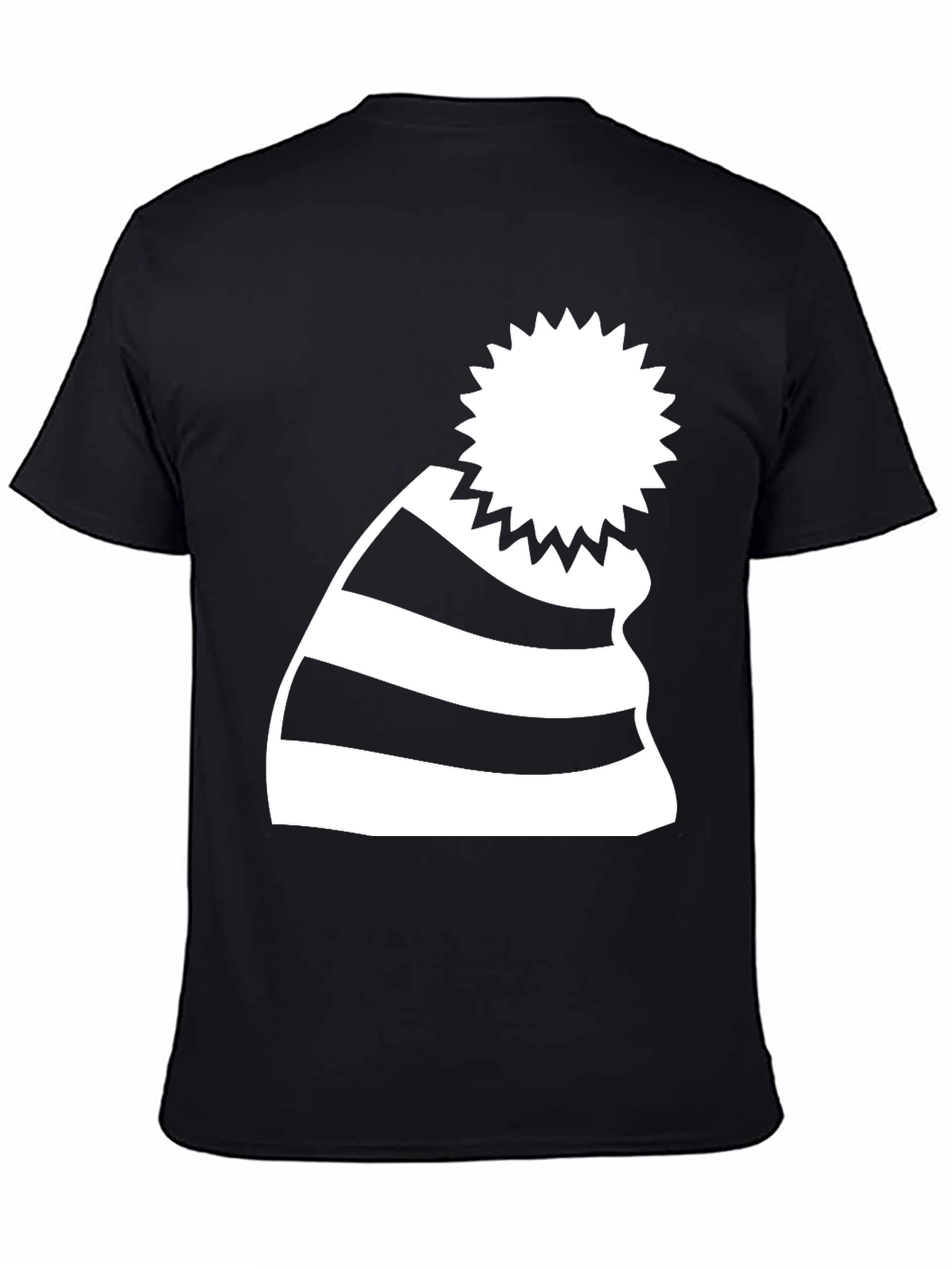 Striped Beanie Graphic Tee - Casual Comfort
