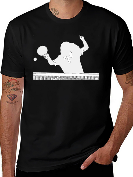 Table Tennis Player Graphic Tee - Black