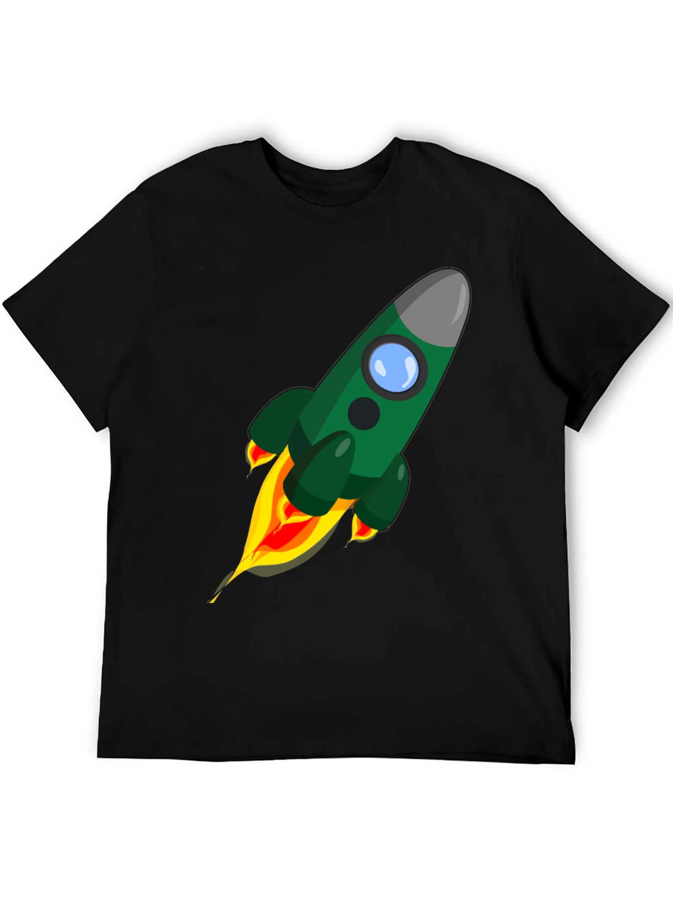 Rocket Launch Graphic Tee - Premium Black Cotton Shirt