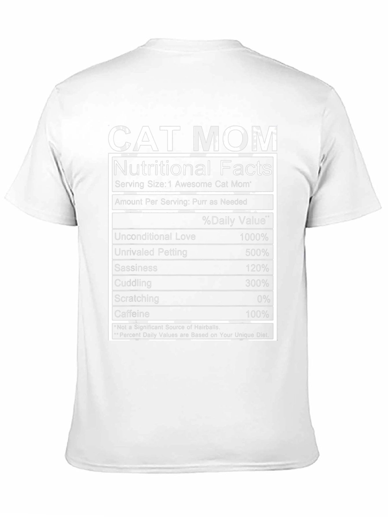 Cat Mom Nutritional Facts Black T-Shirt