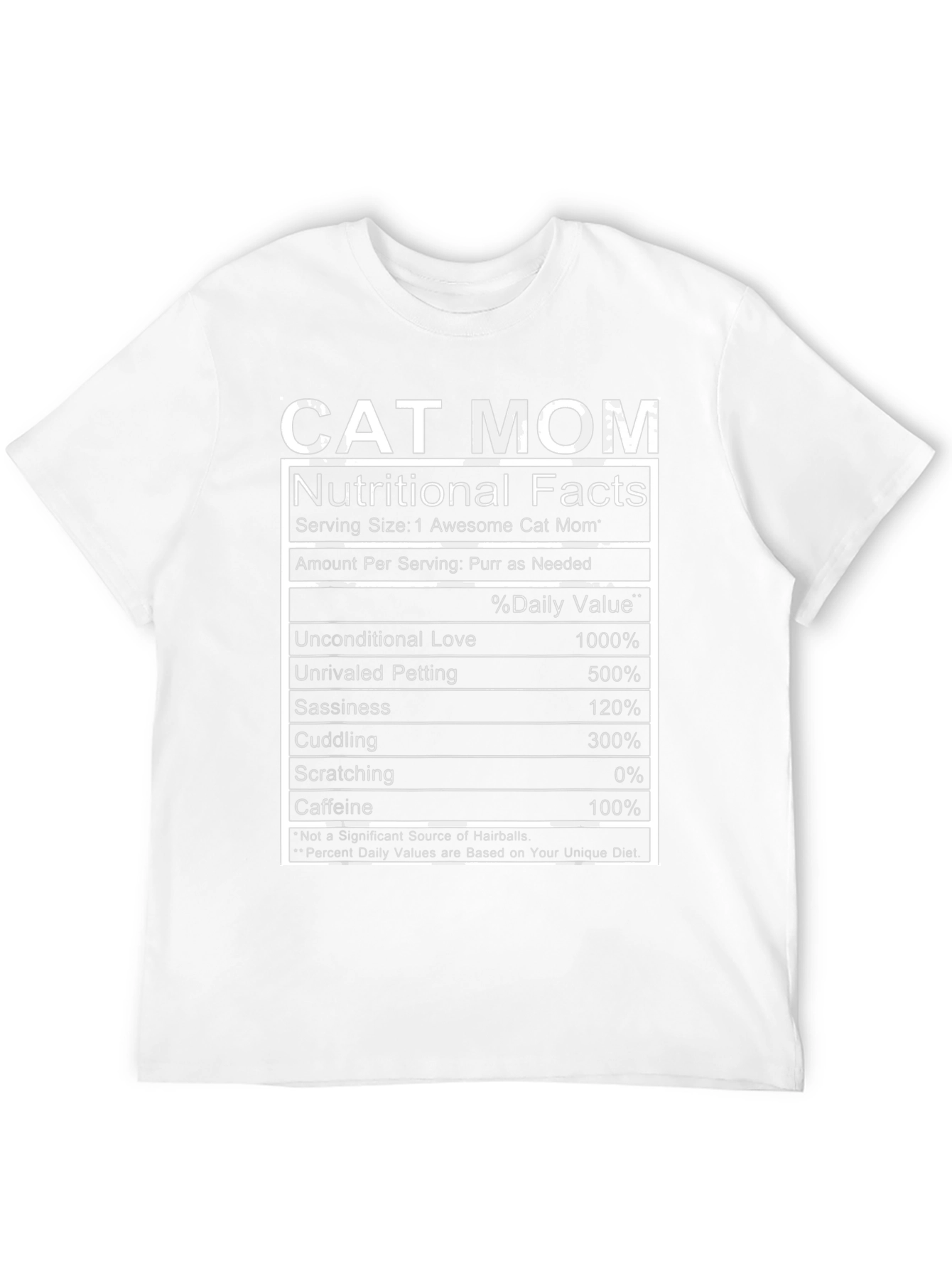 Cat Mom Nutritional Facts Black T-Shirt