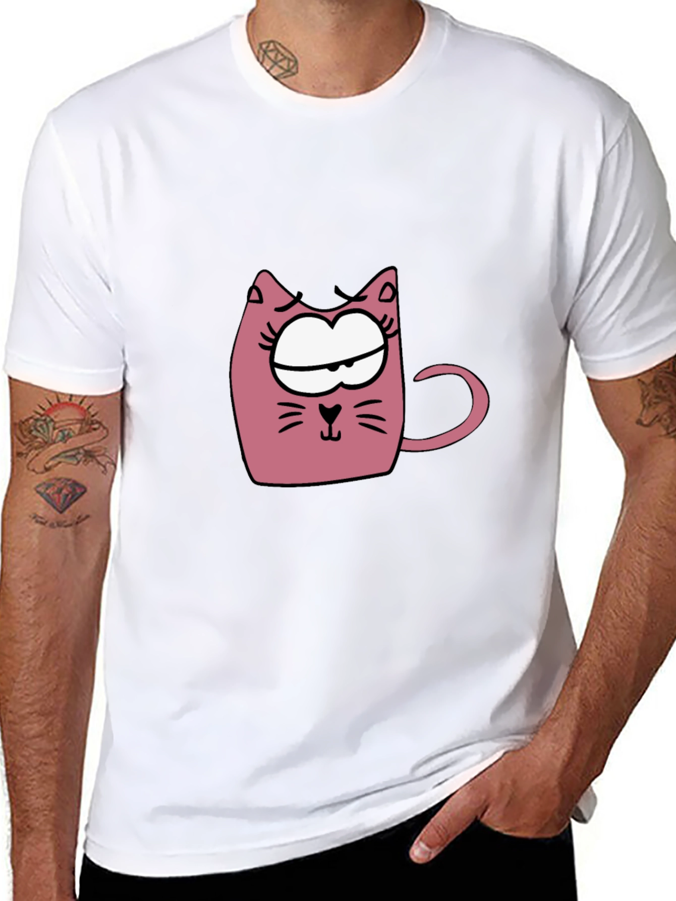 Cat Mug Graphic T-Shirt