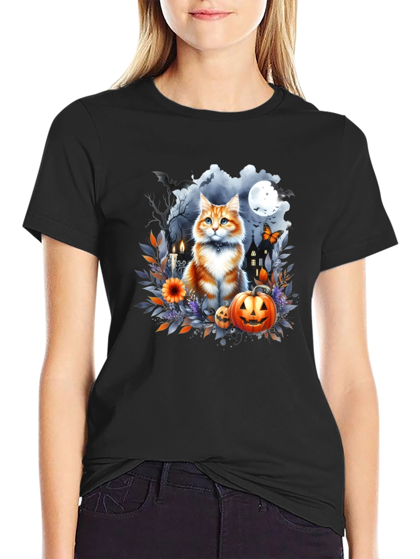 Halloween Cat T-Shirt: Spooky Season Style