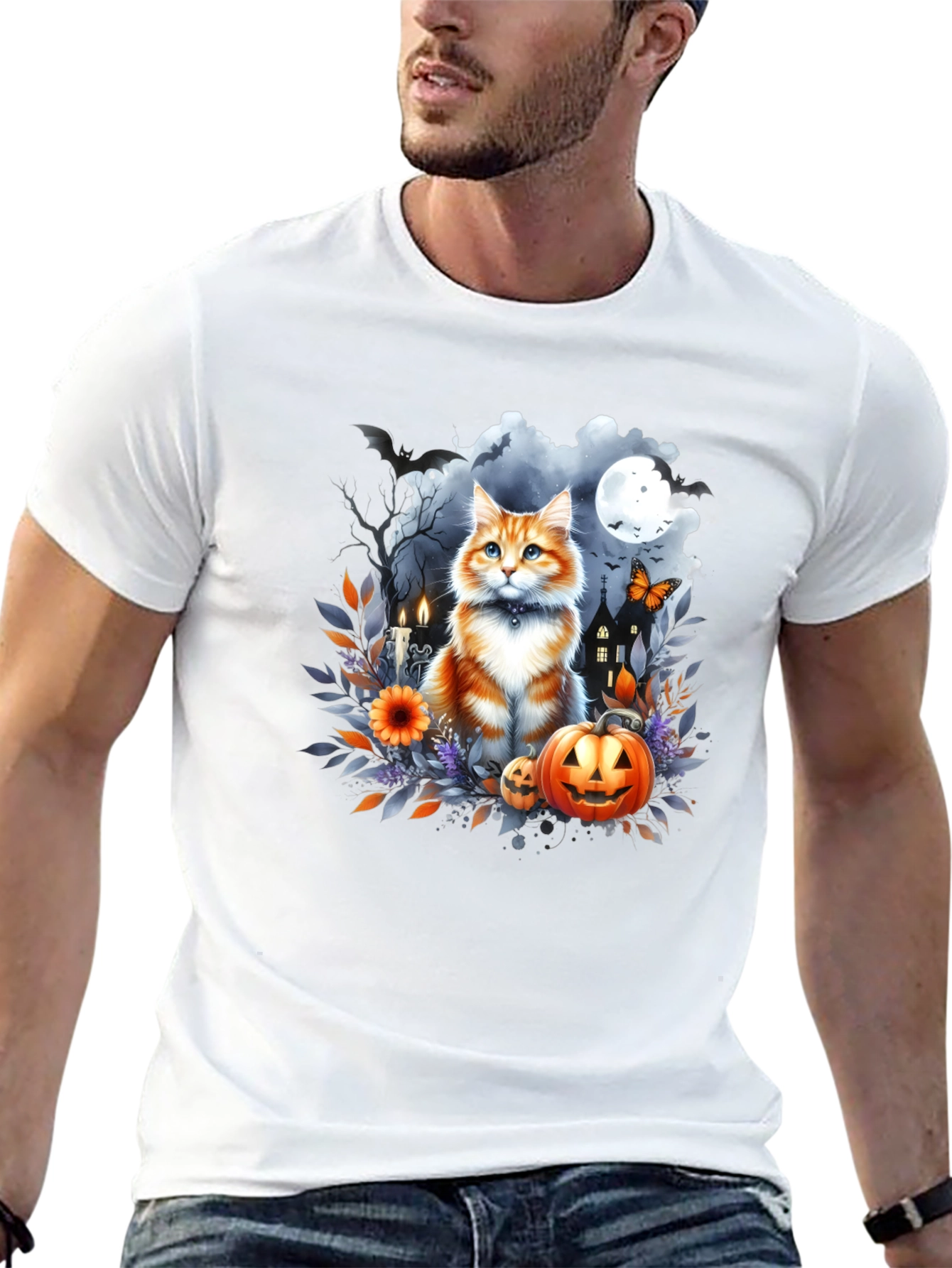 Halloween Cat T-Shirt: Spooky Season Style