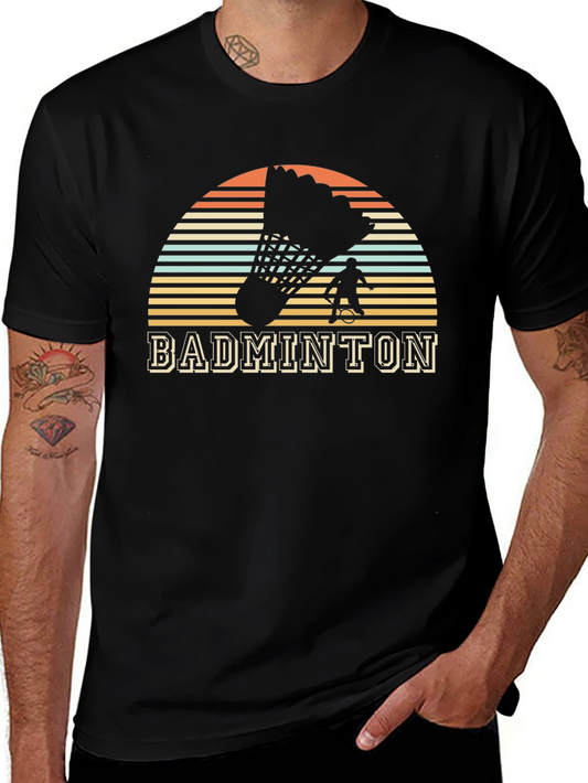 Retro Badminton Player Graphic Tee