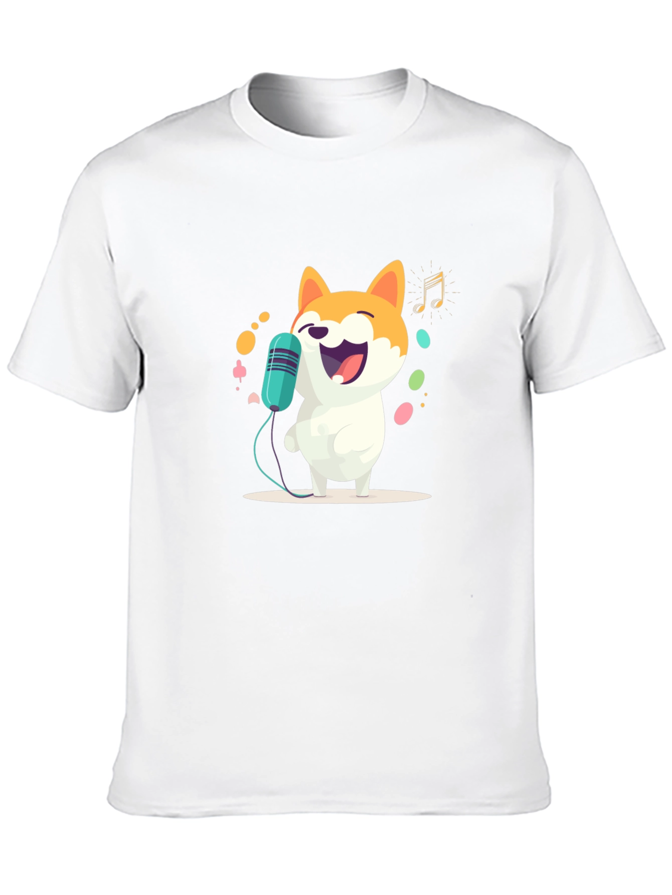 Singing Doge T-Shirt - Black Cartoon Shiba Inu