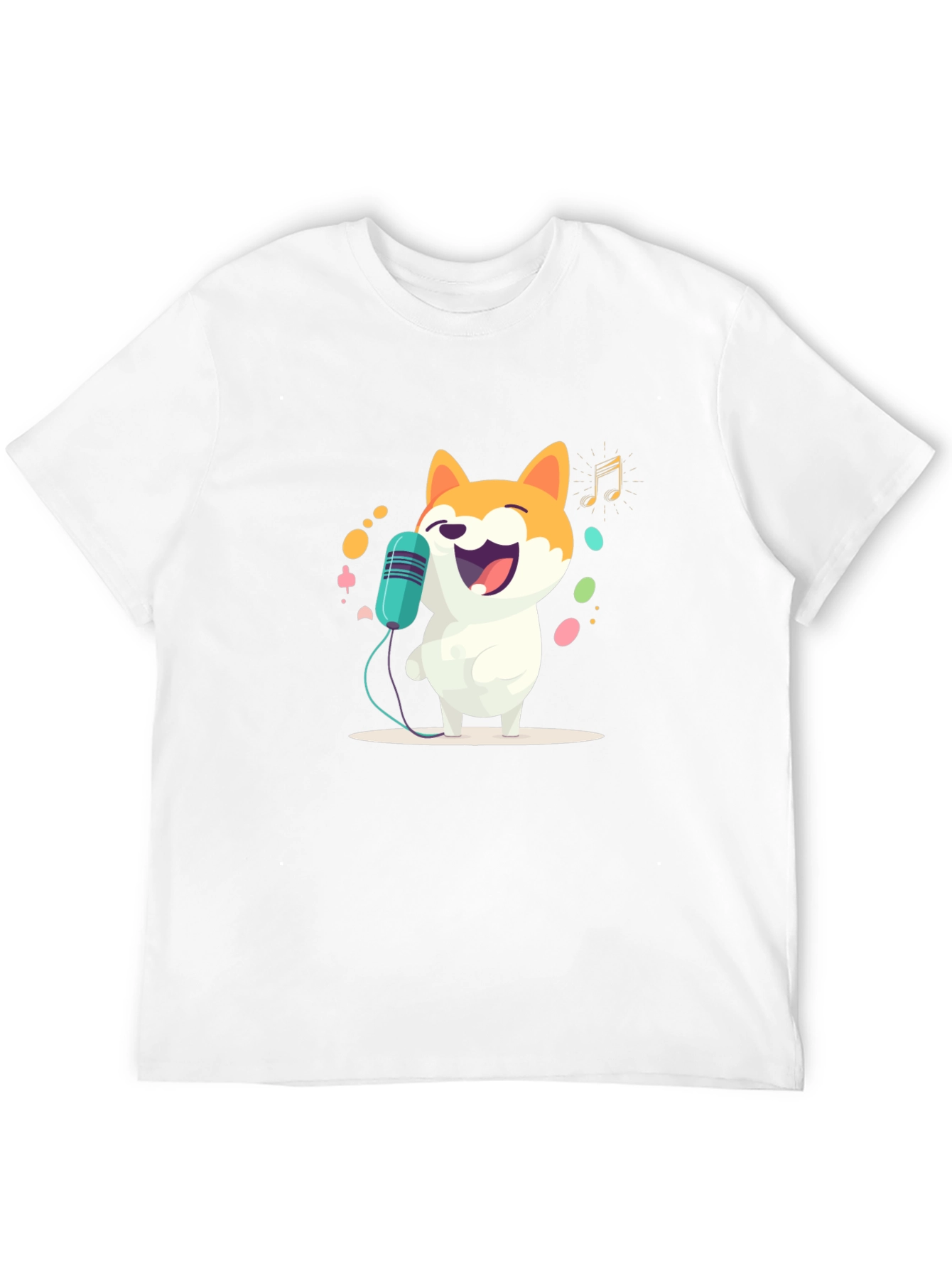 Singing Doge T-Shirt - Black Cartoon Shiba Inu