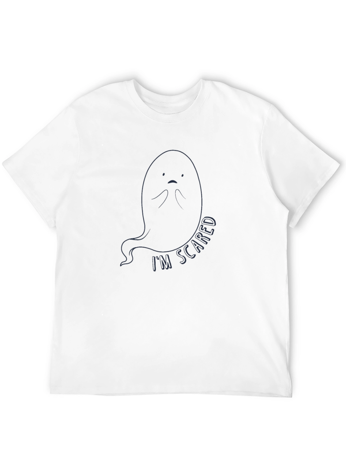 Scared Ghost Graphic Tee - Spooky Season T-Shirt
