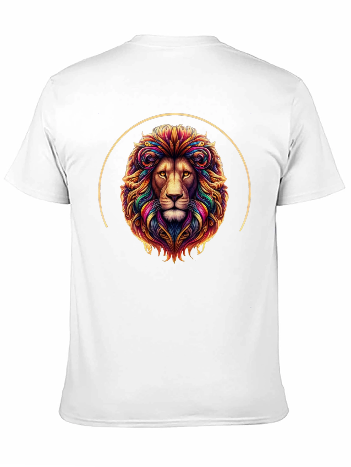 Vibrant Lion Graphic Tee - Black